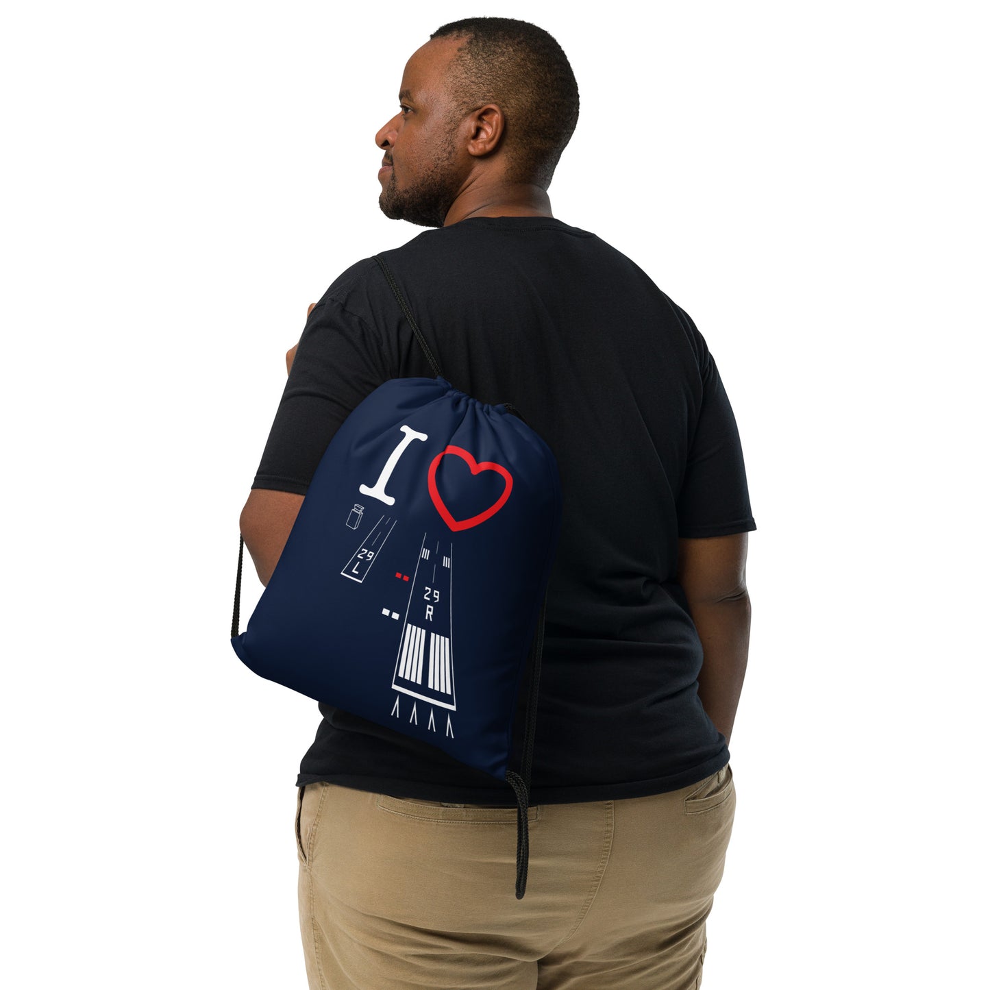 Torrance Airport Runways 29L - 29R / 11L - 11R drawstring bag (navy)