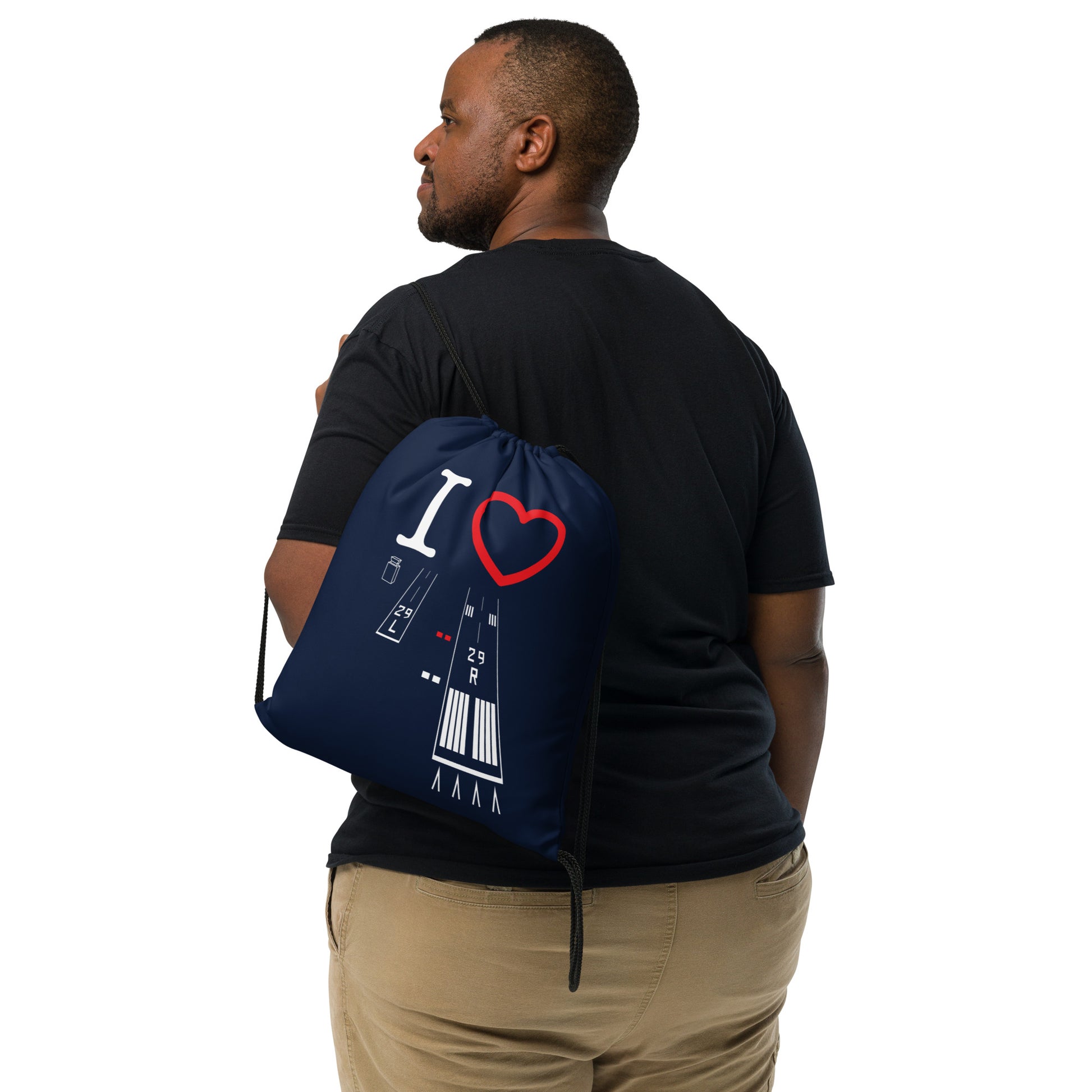 Torrance Airport Runways 29L - 29R / 11L - 11R drawstring bag (navy)