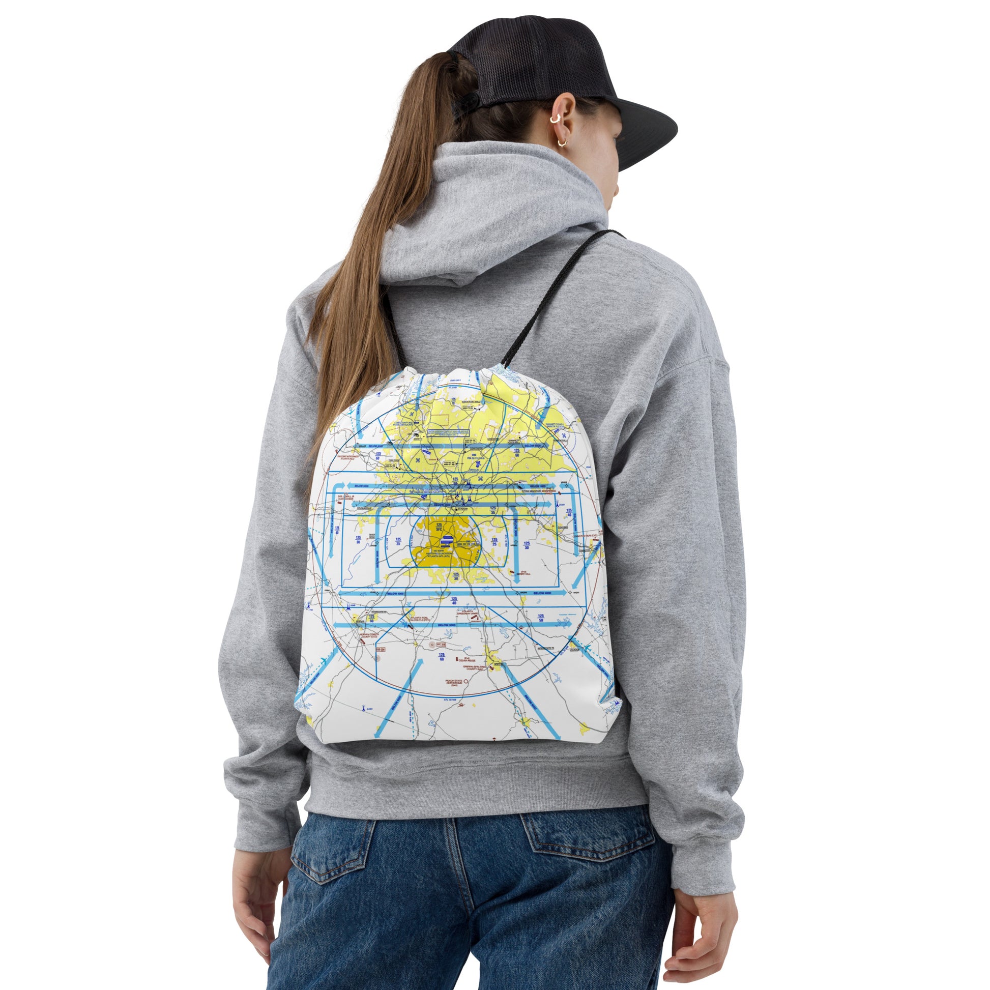 Atlanta Flyway Chart drawstring bag