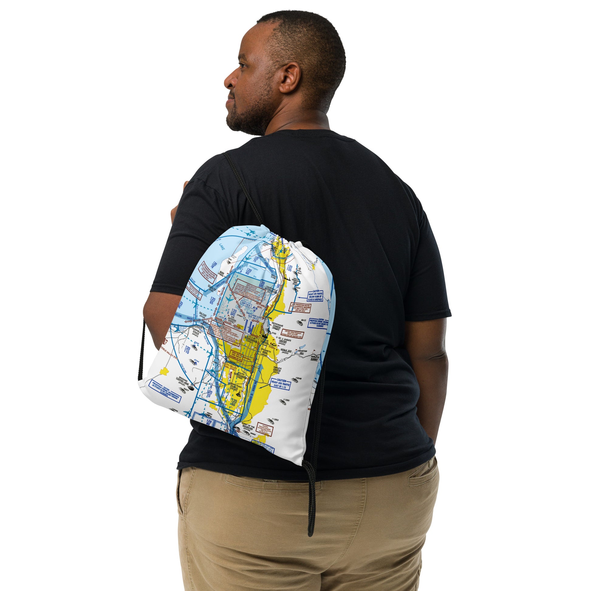 Salt Lake City Flyway Chart drawstring bag