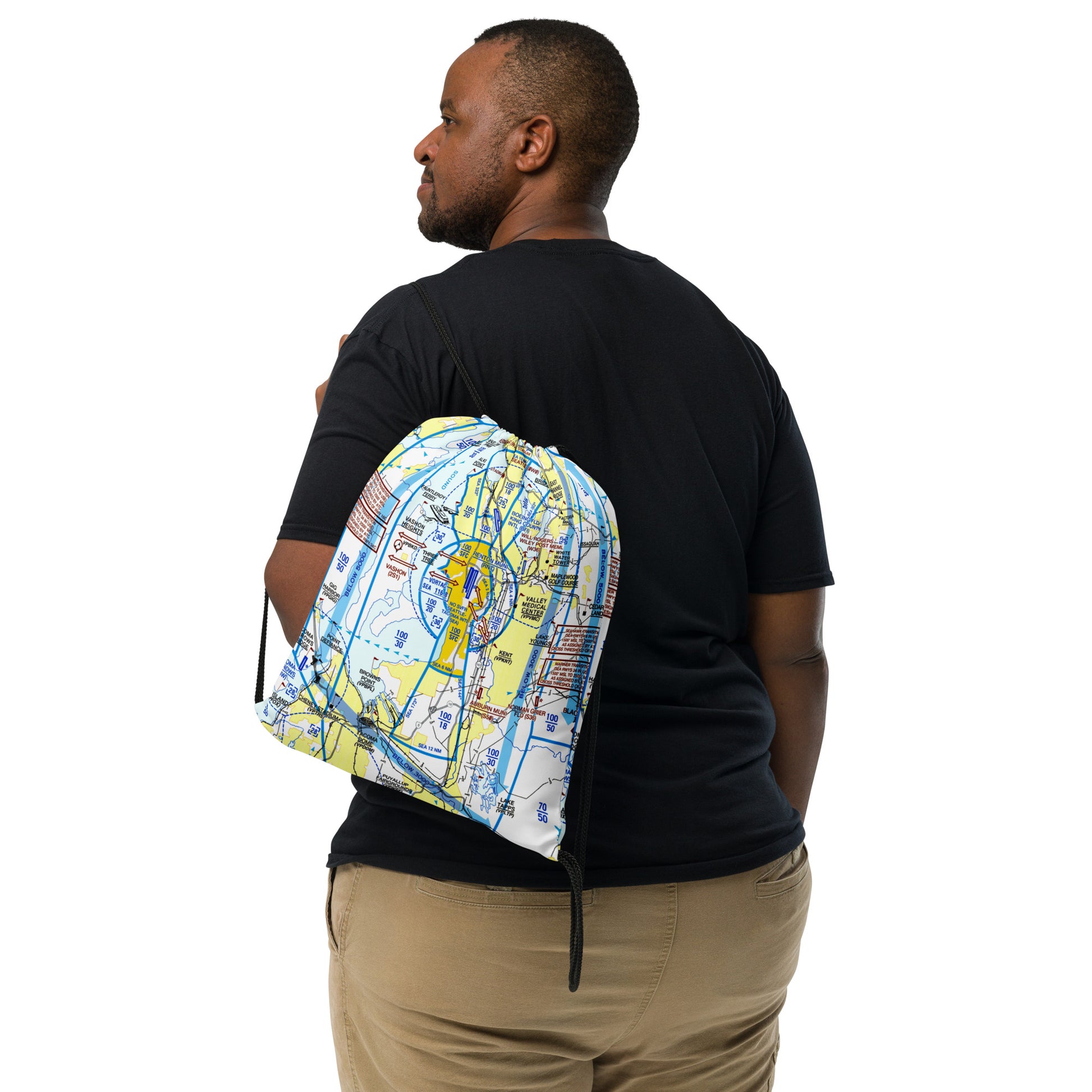 Seattle Flyway Chart drawstring bag