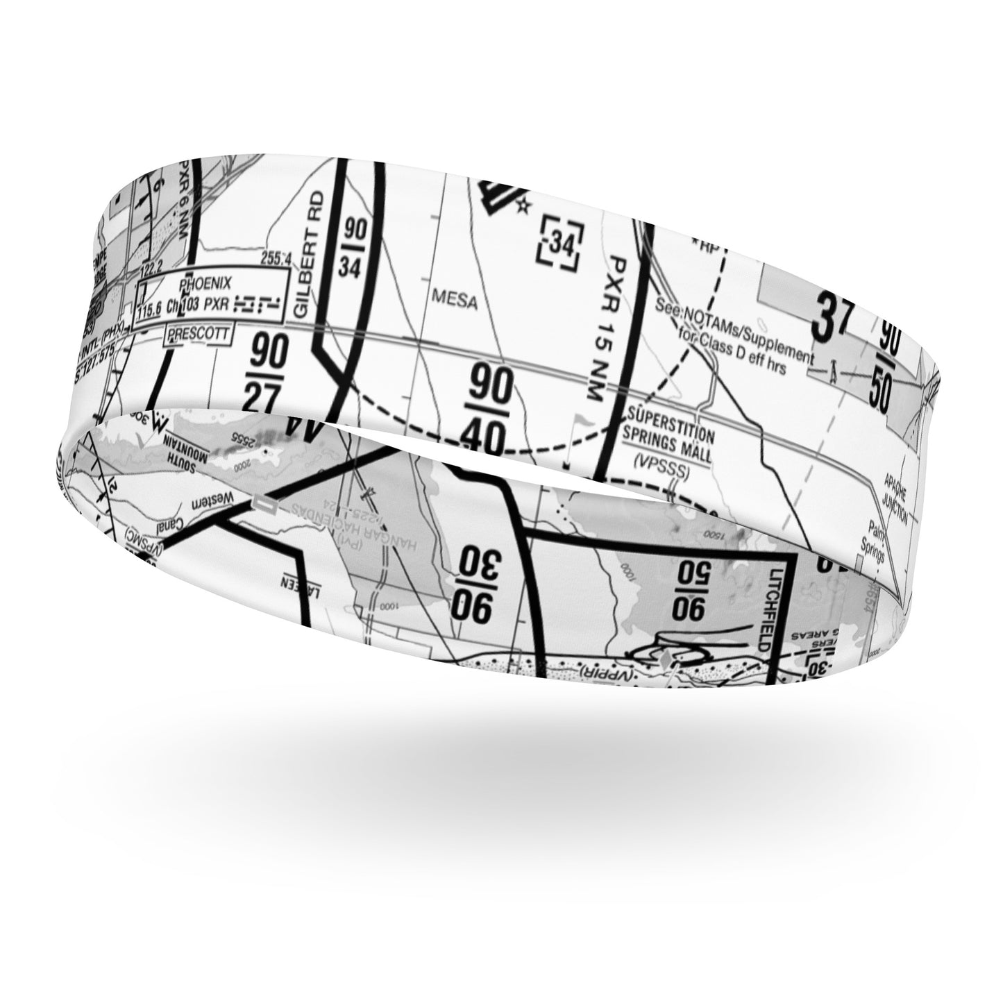 Phoenix TAC Chart headband (b&w)