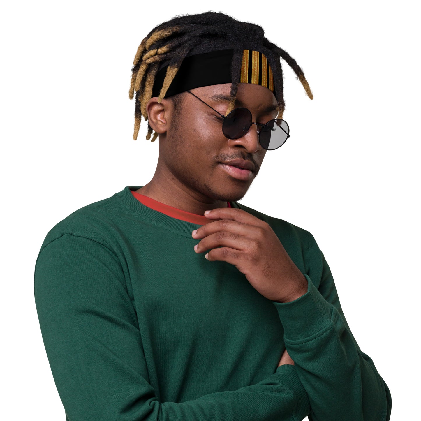 Gold Captain Epaulettes Headband (black)