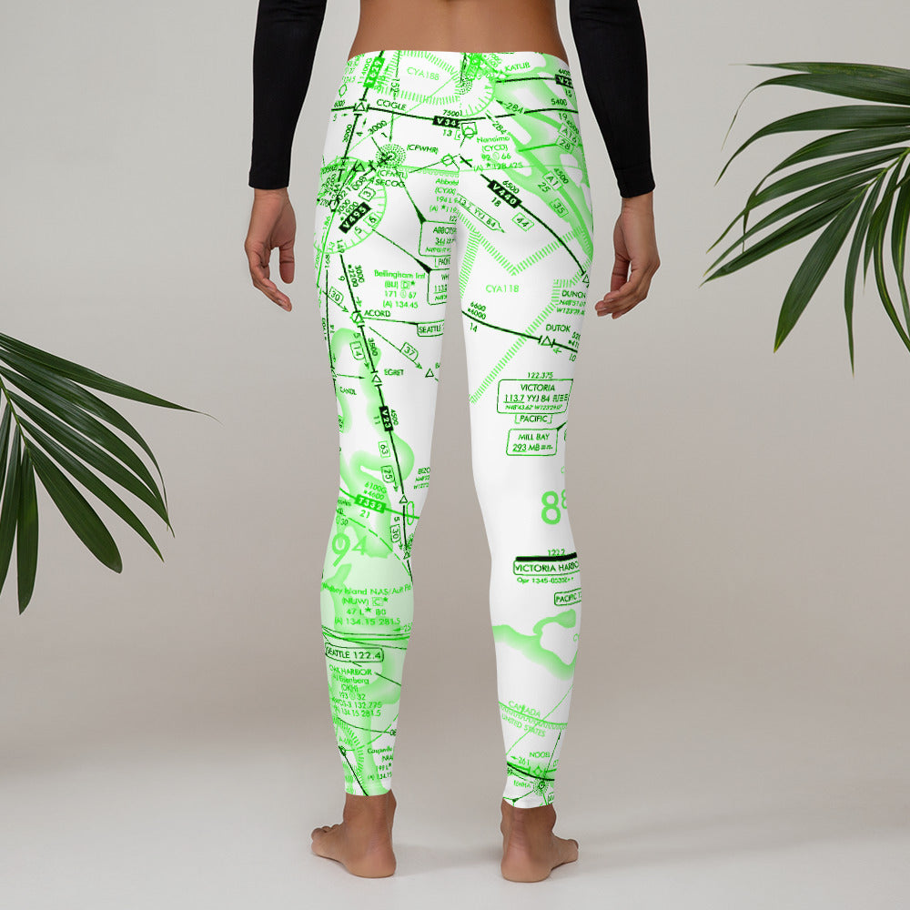 Enroute Low Altitude (ELUS1) Chart leggings (green&white)