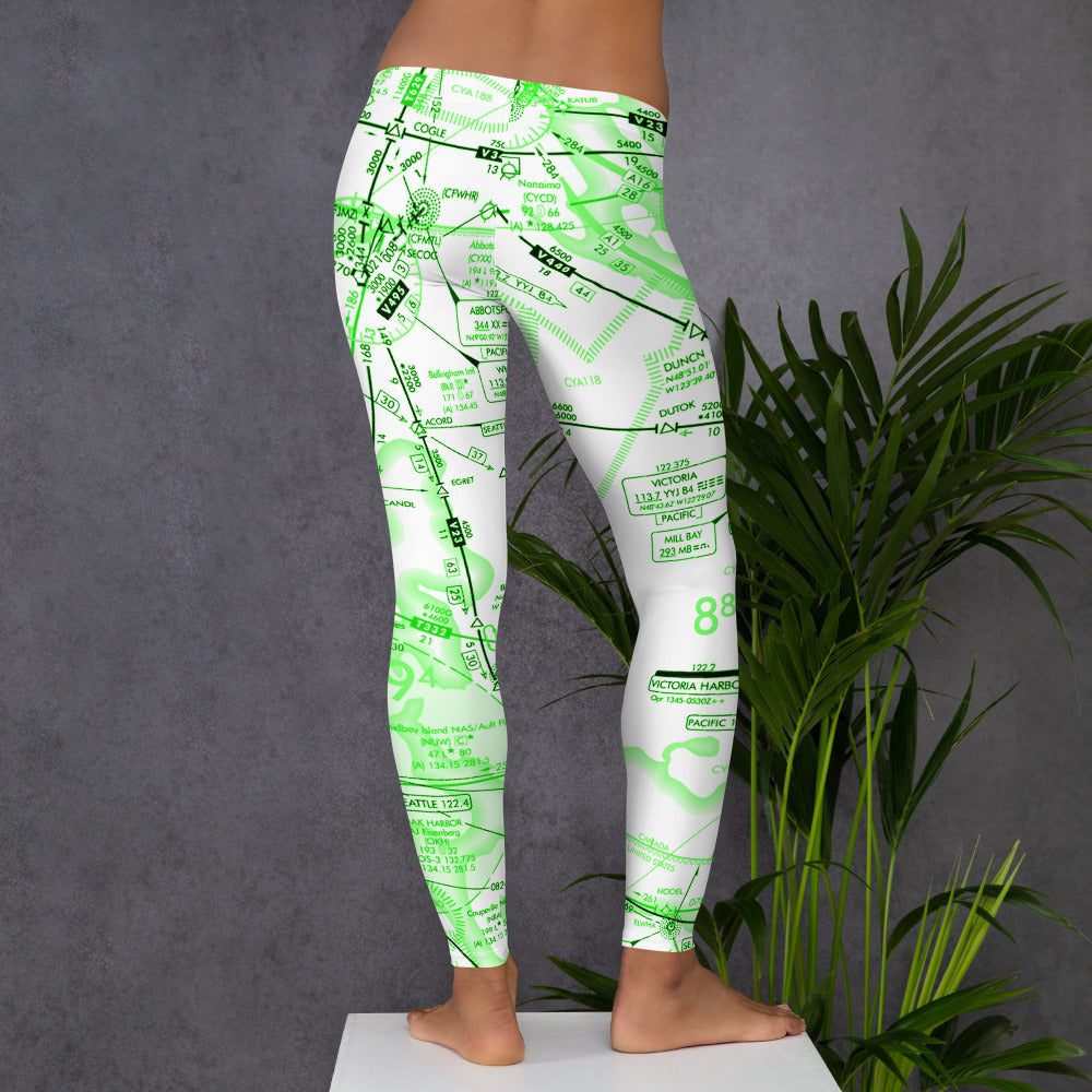 Enroute Low Altitude (ELUS1) Chart leggings (green&white)