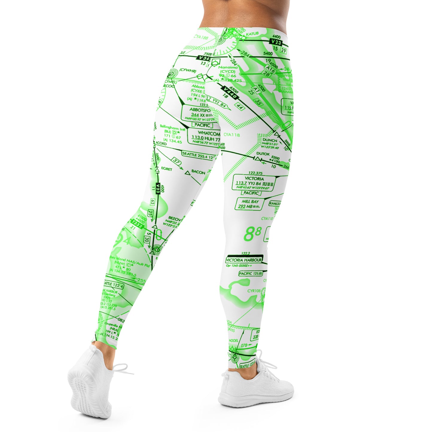 Enroute Low Altitude (ELUS1) Chart leggings (green&white)