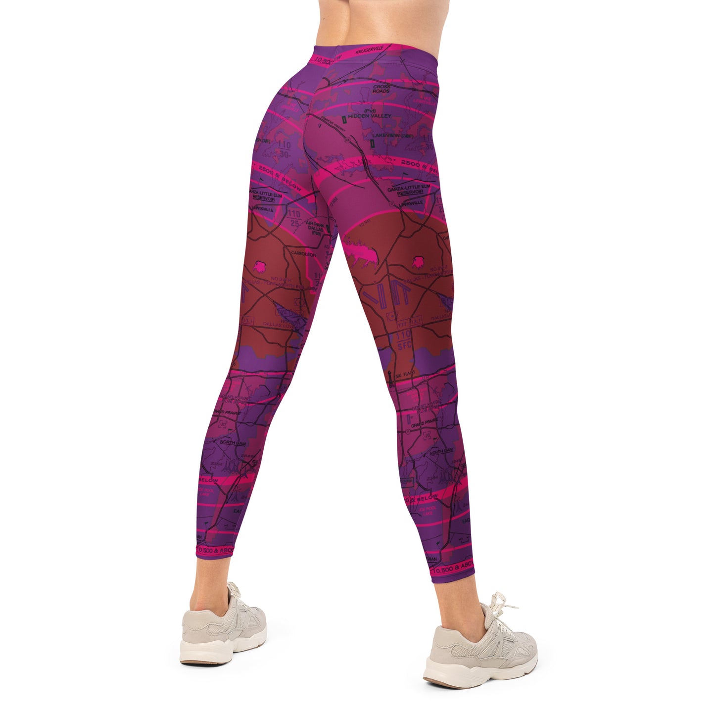 Dallas - Ft. Worth Flyway Chart leggings (purple)