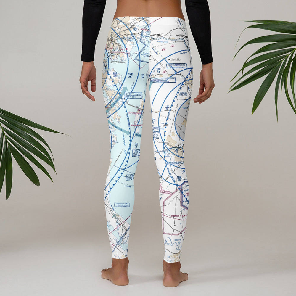 Baltimore-Washington Flyway Chart leggings