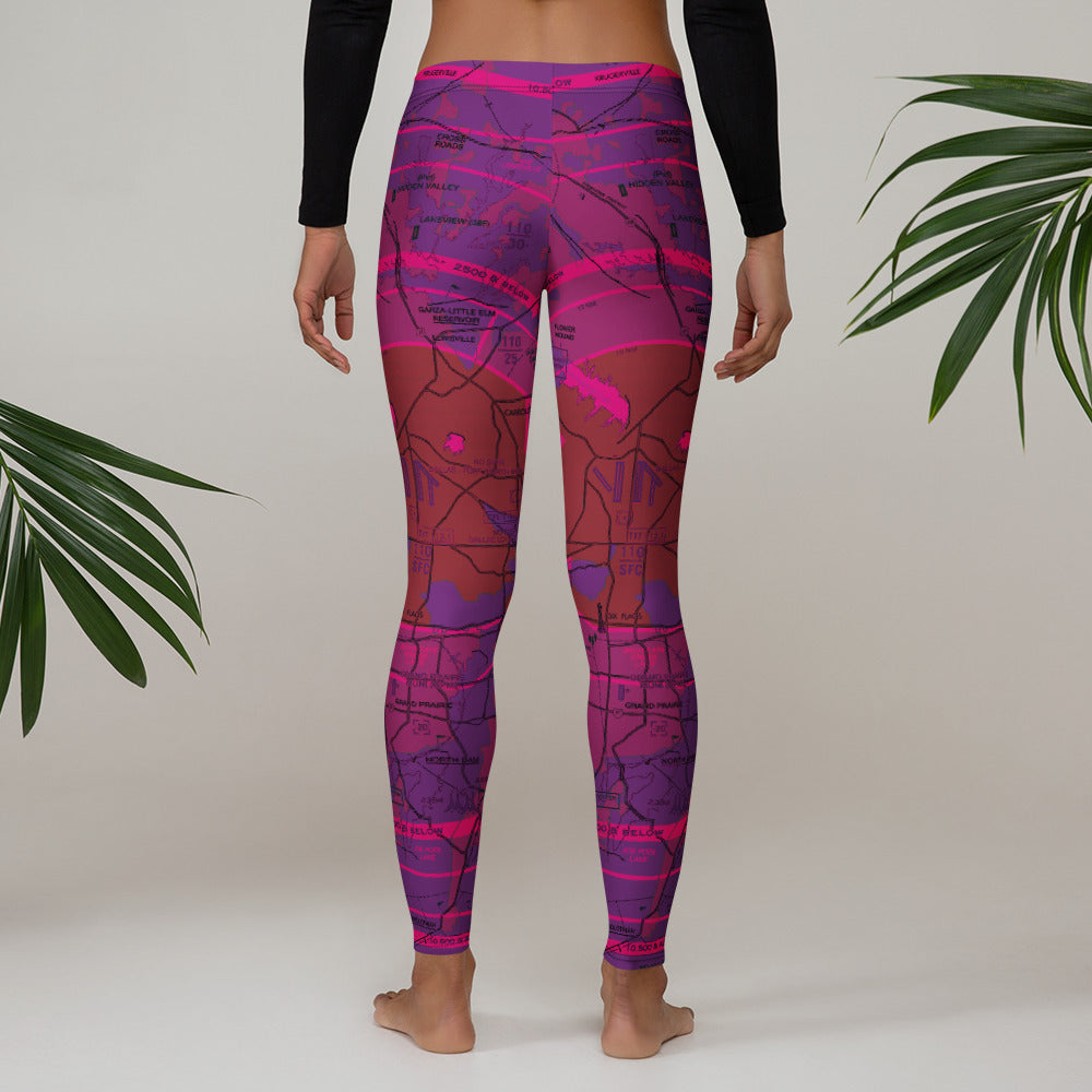 Dallas - Ft. Worth Flyway Chart leggings (purple)