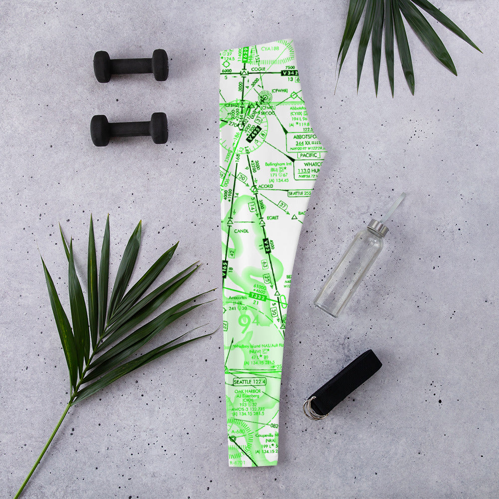 Enroute Low Altitude (ELUS1) Chart leggings (green&white)