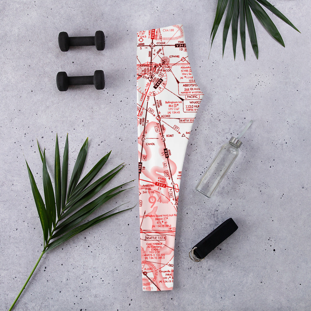 Enroute Low Altitude (ELUS1) Chart leggings (red&white)