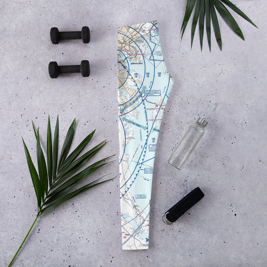 Baltimore-Washington Flyway Chart leggings