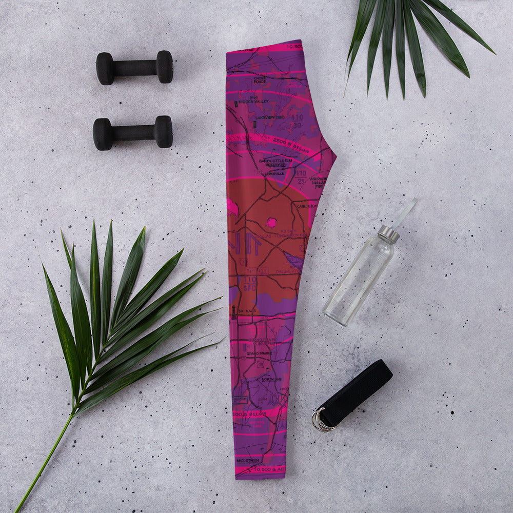 Dallas - Ft. Worth Flyway Chart leggings (purple)