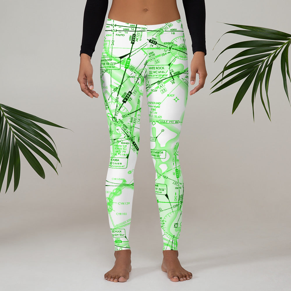 Enroute Low Altitude (ELUS1) Chart leggings (green&white)