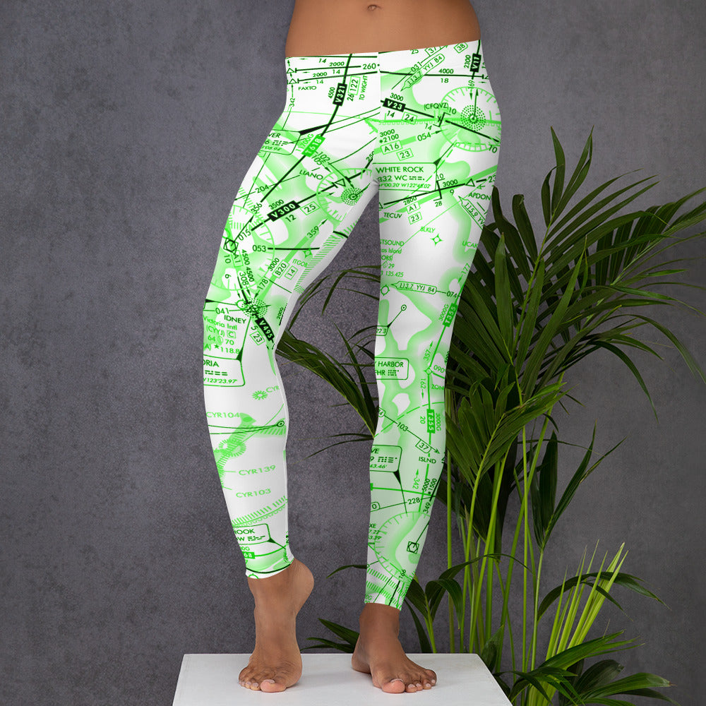 Enroute Low Altitude (ELUS1) Chart leggings (green&white)