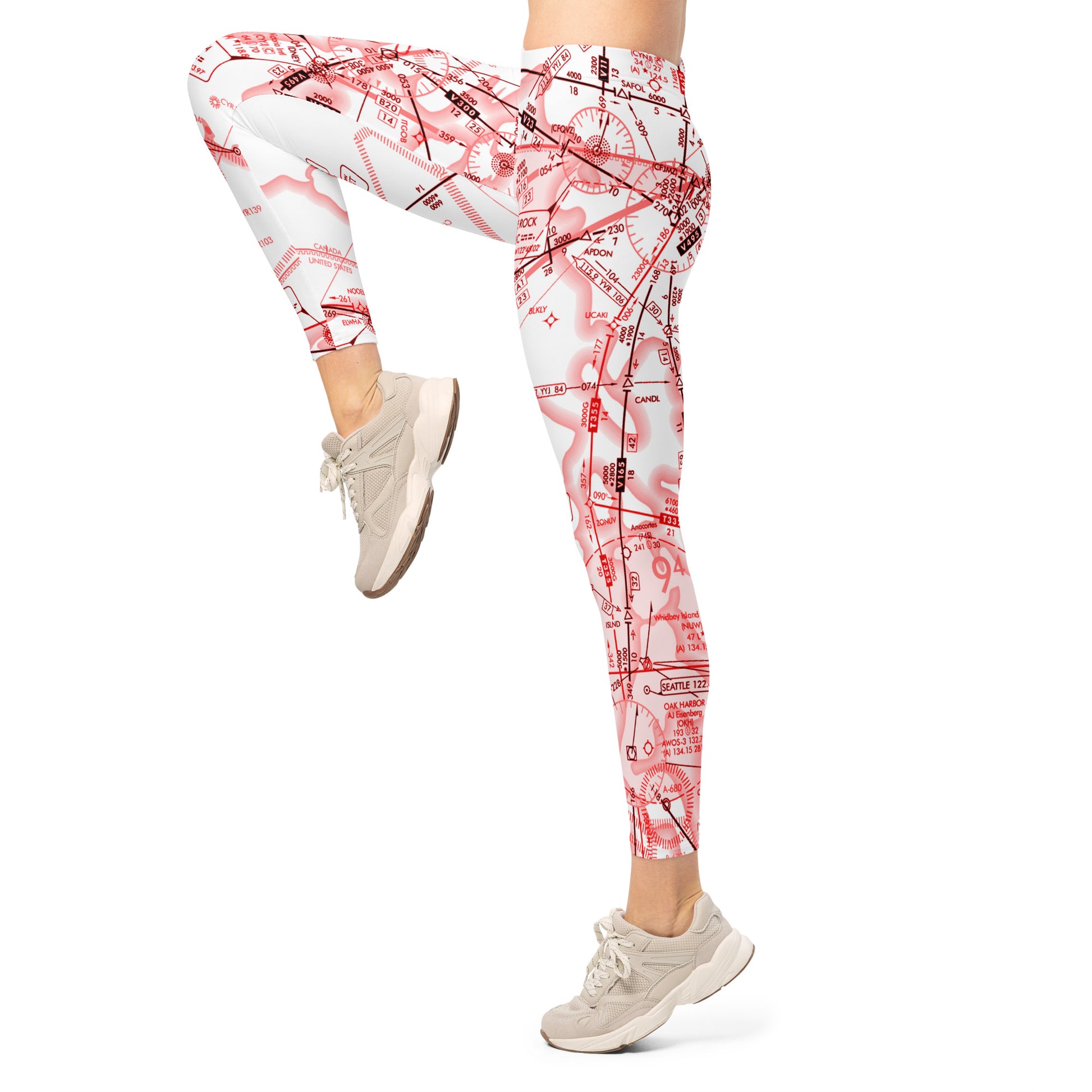 Enroute Low Altitude (ELUS1) Chart leggings (red&white)