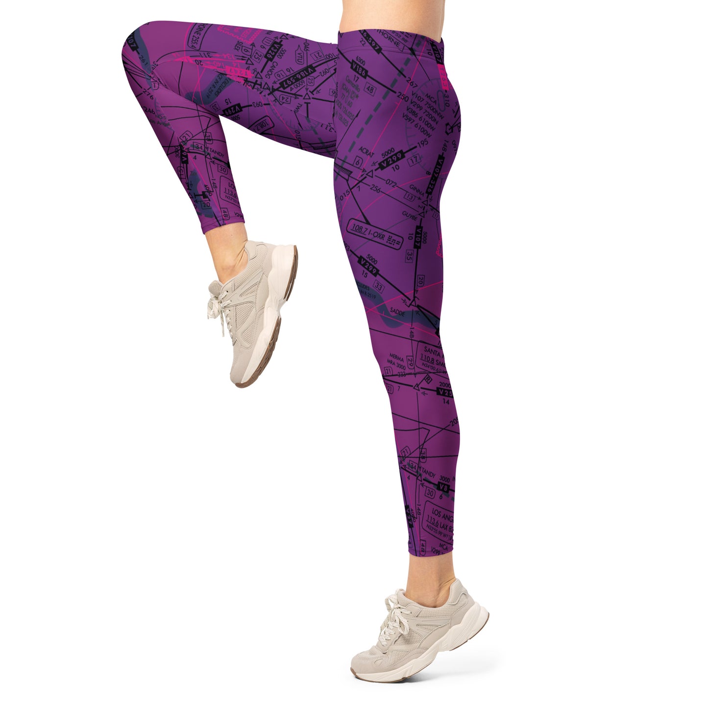 Enroute Low Altitude (ELUS3) Chart leggings (purple)