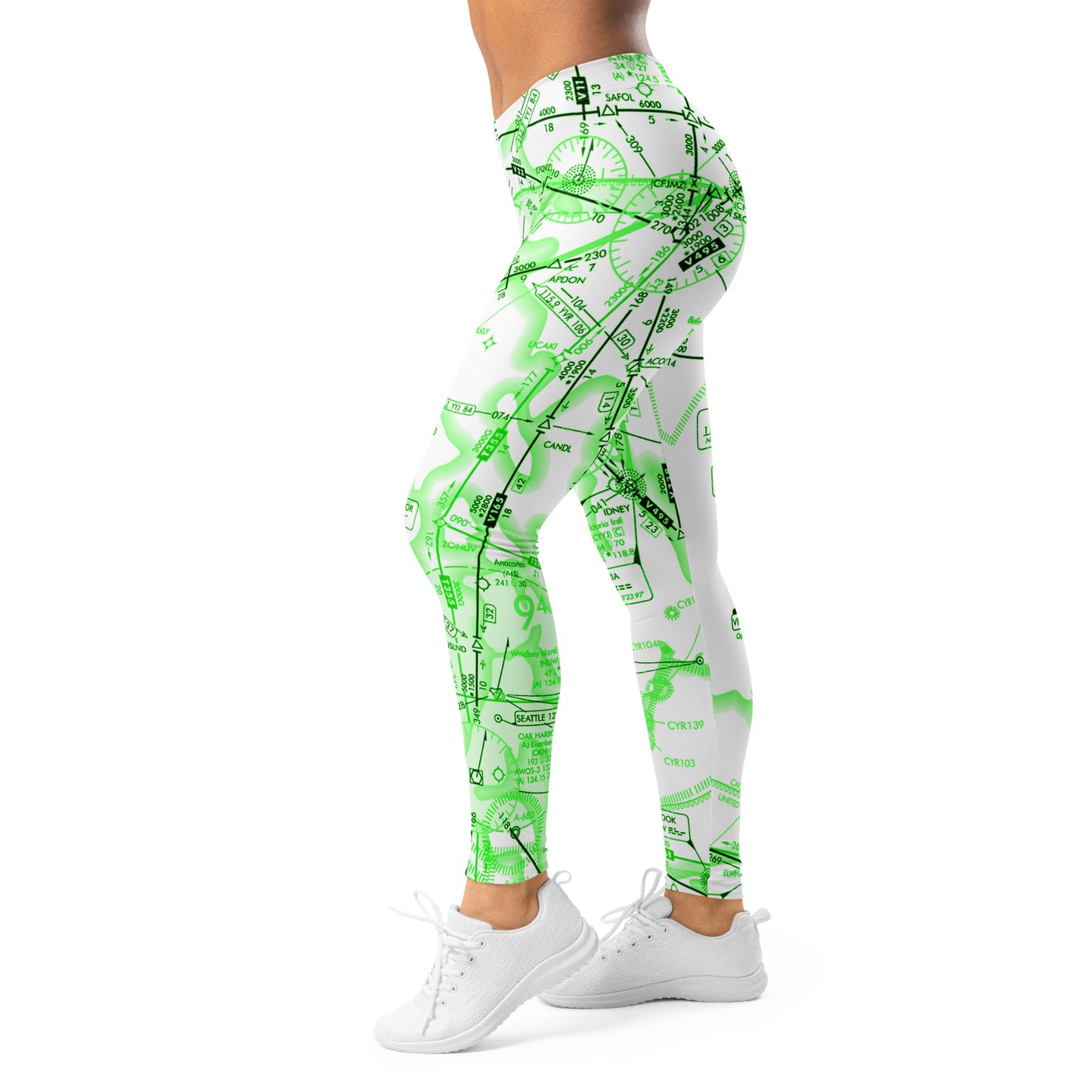 Enroute Low Altitude (ELUS1) Chart leggings (green&white)