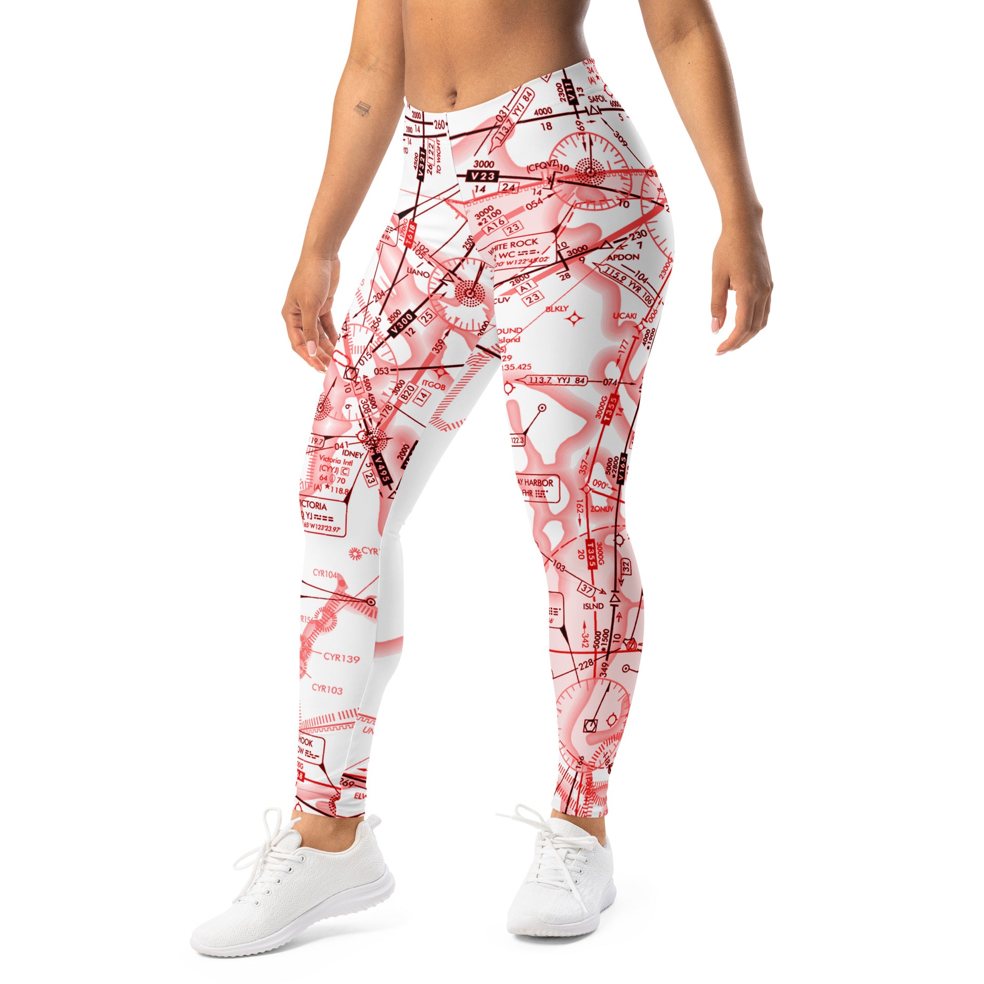 Enroute Low Altitude (ELUS1) Chart leggings (red&white)