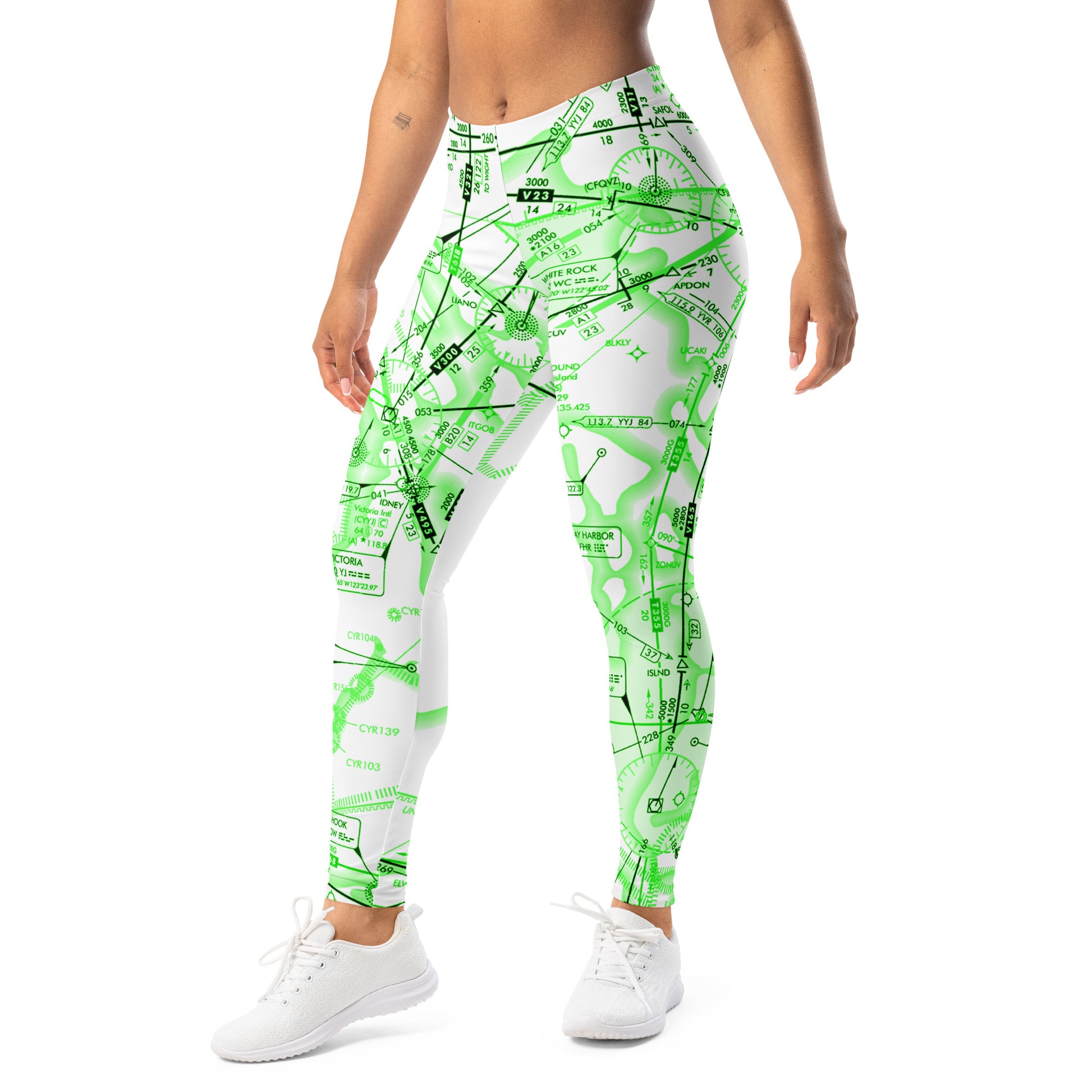 Enroute Low Altitude (ELUS1) Chart leggings (green&white)