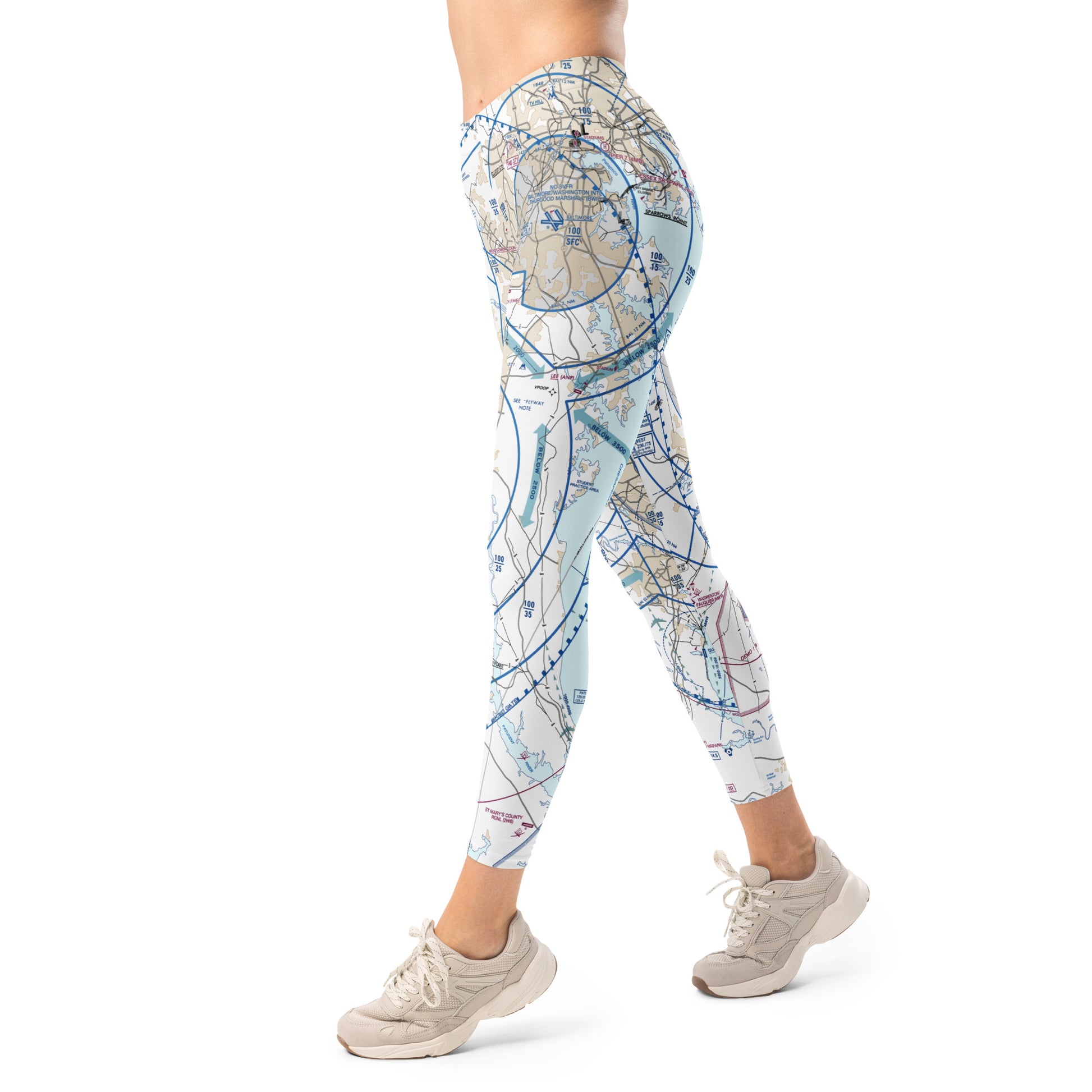 Baltimore-Washington Flyway Chart leggings