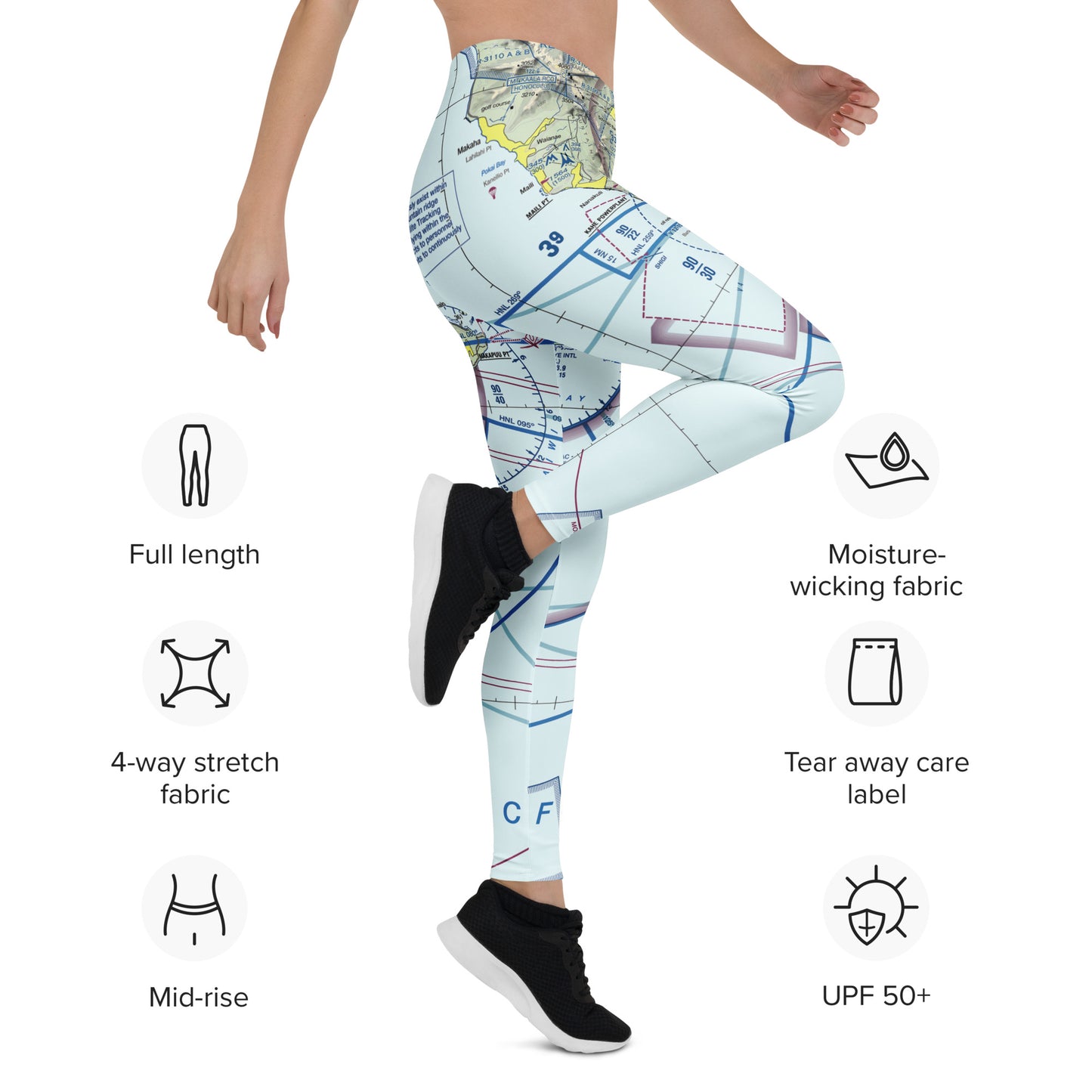 Honolulu Airport Sectional Chart Leggings