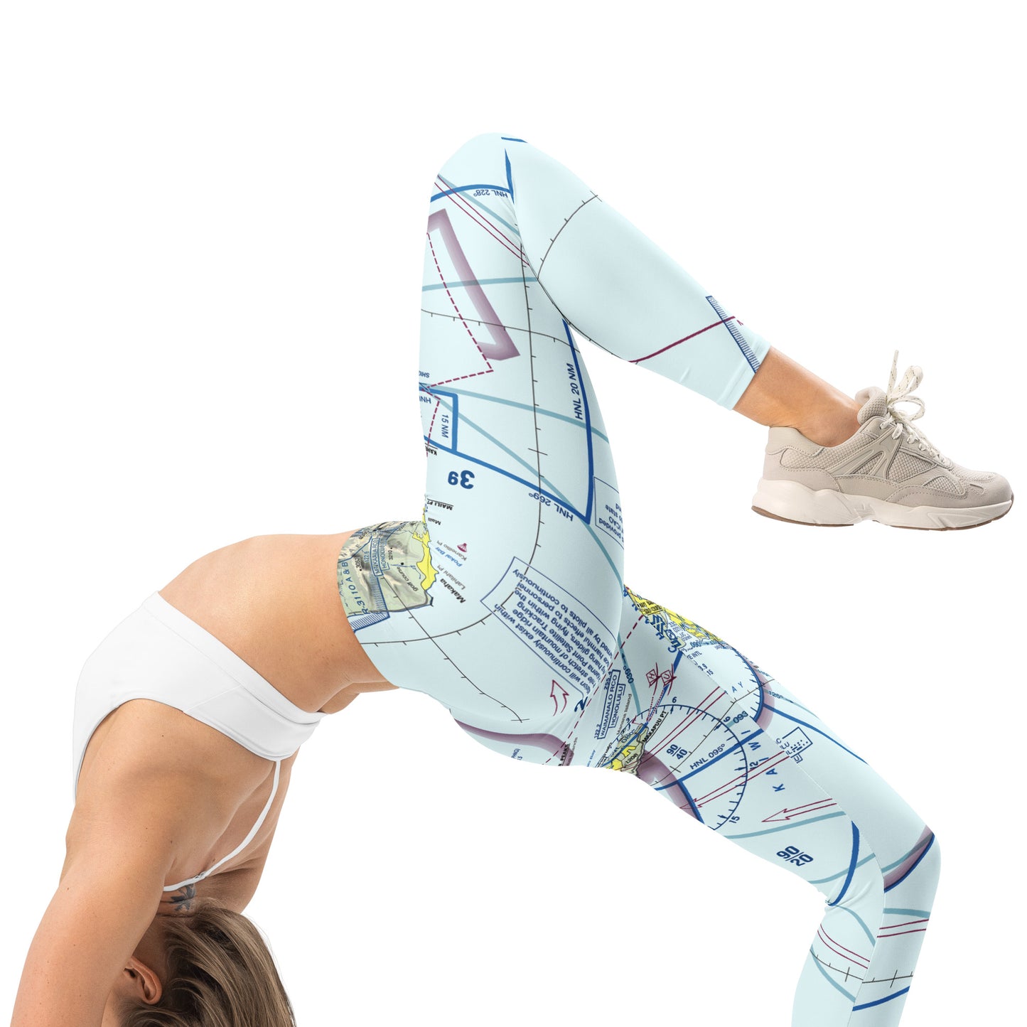 Honolulu Airport Sectional Chart leggings