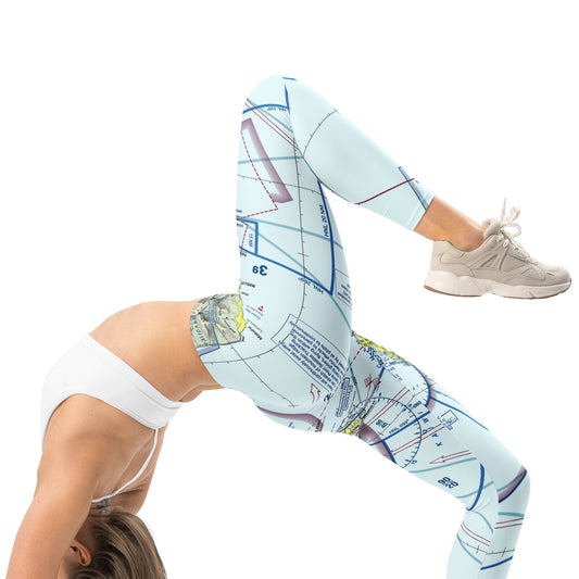 Honolulu Airport Sectional Chart leggings