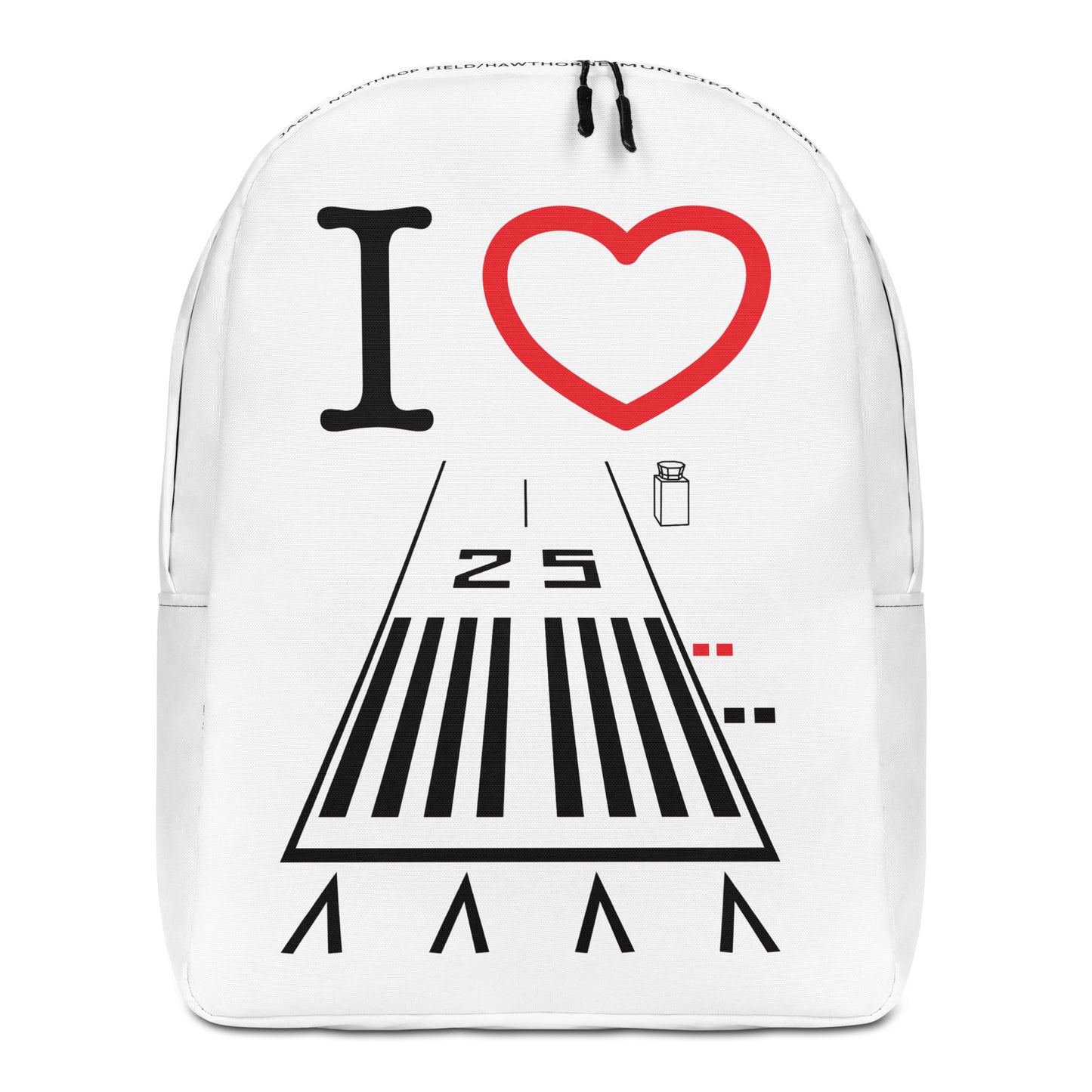 Hawthorne Airport Runway 25 - white minimalist backpack