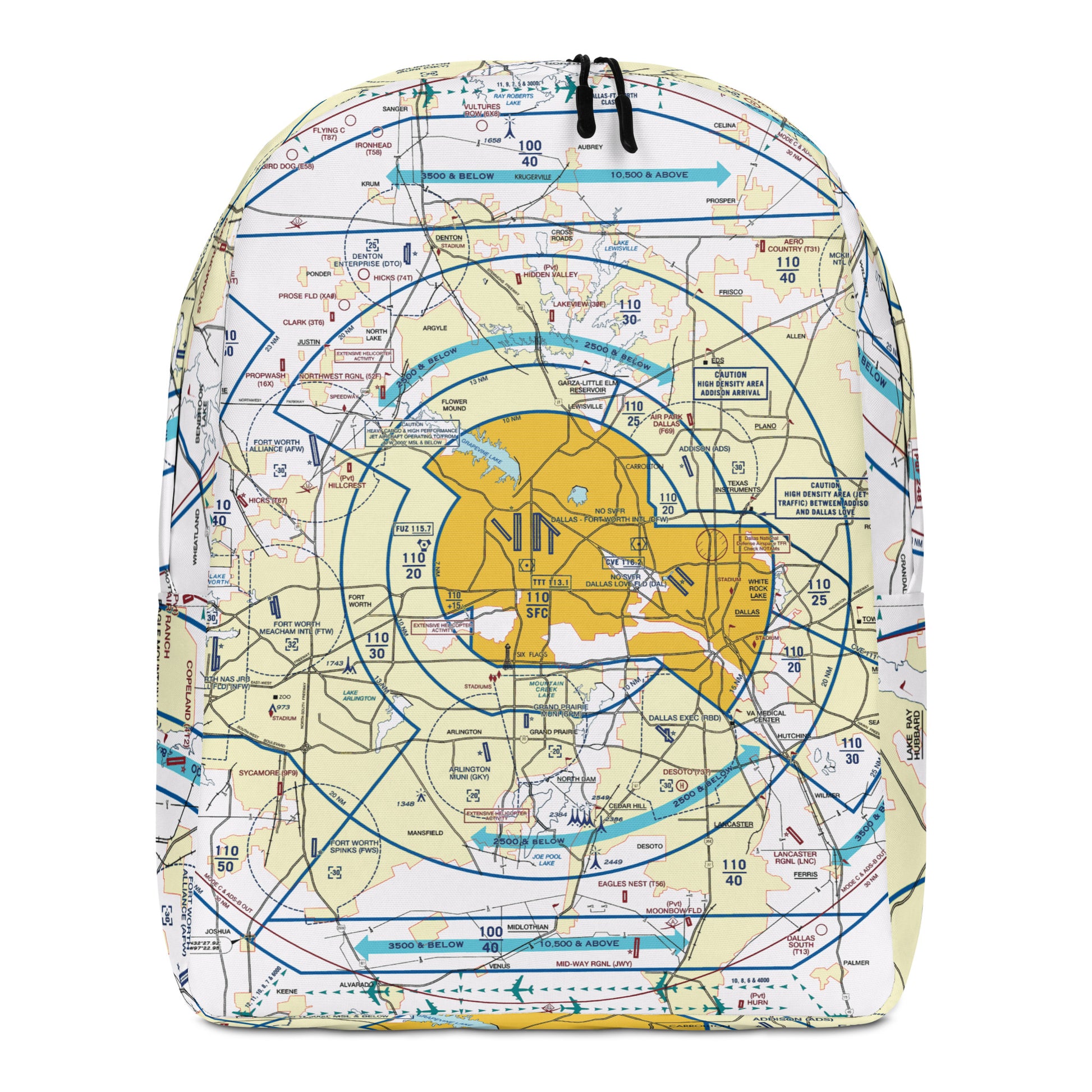 Dallas - Ft. Worth Flyway Chart Minimalist Backpack