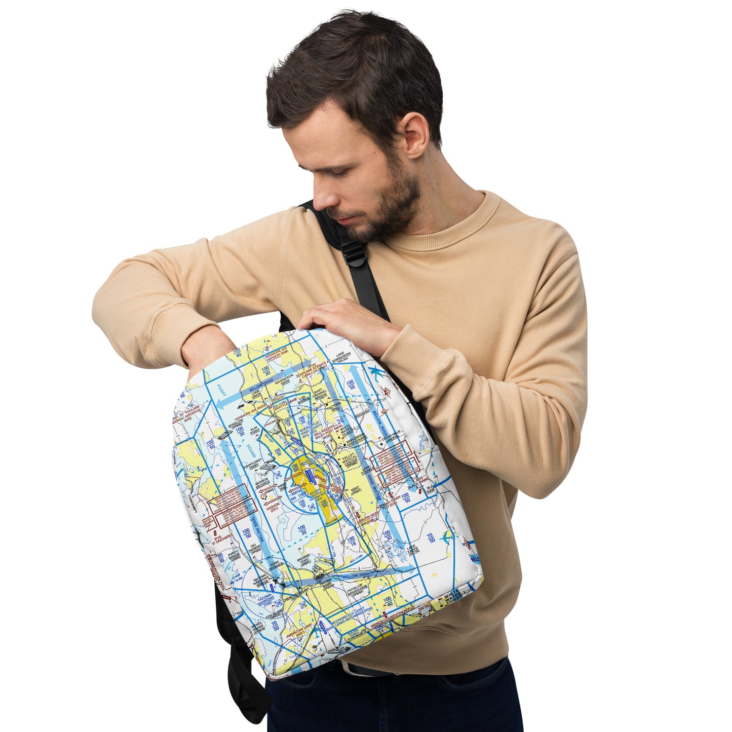 Seattle Flyway Chart Minimalist Backpack