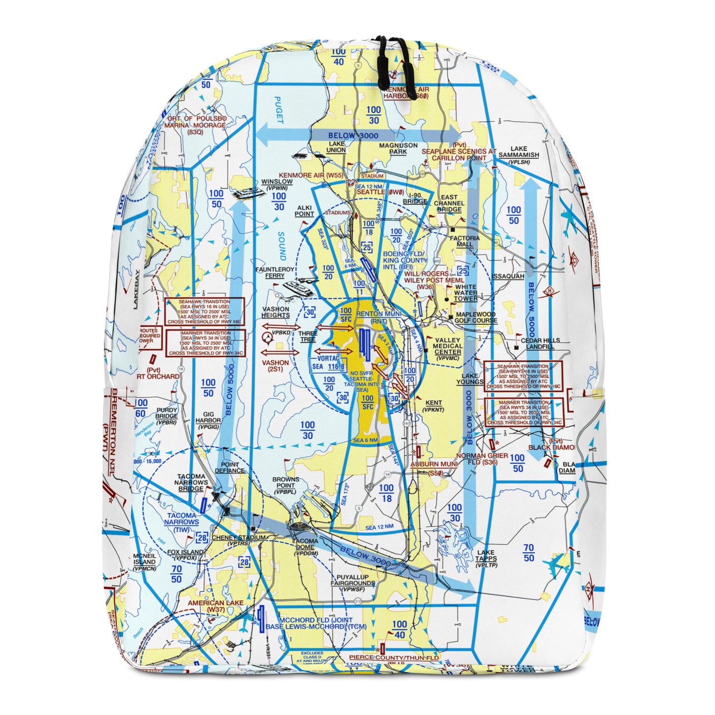 Seattle Flyway Chart Minimalist Backpack