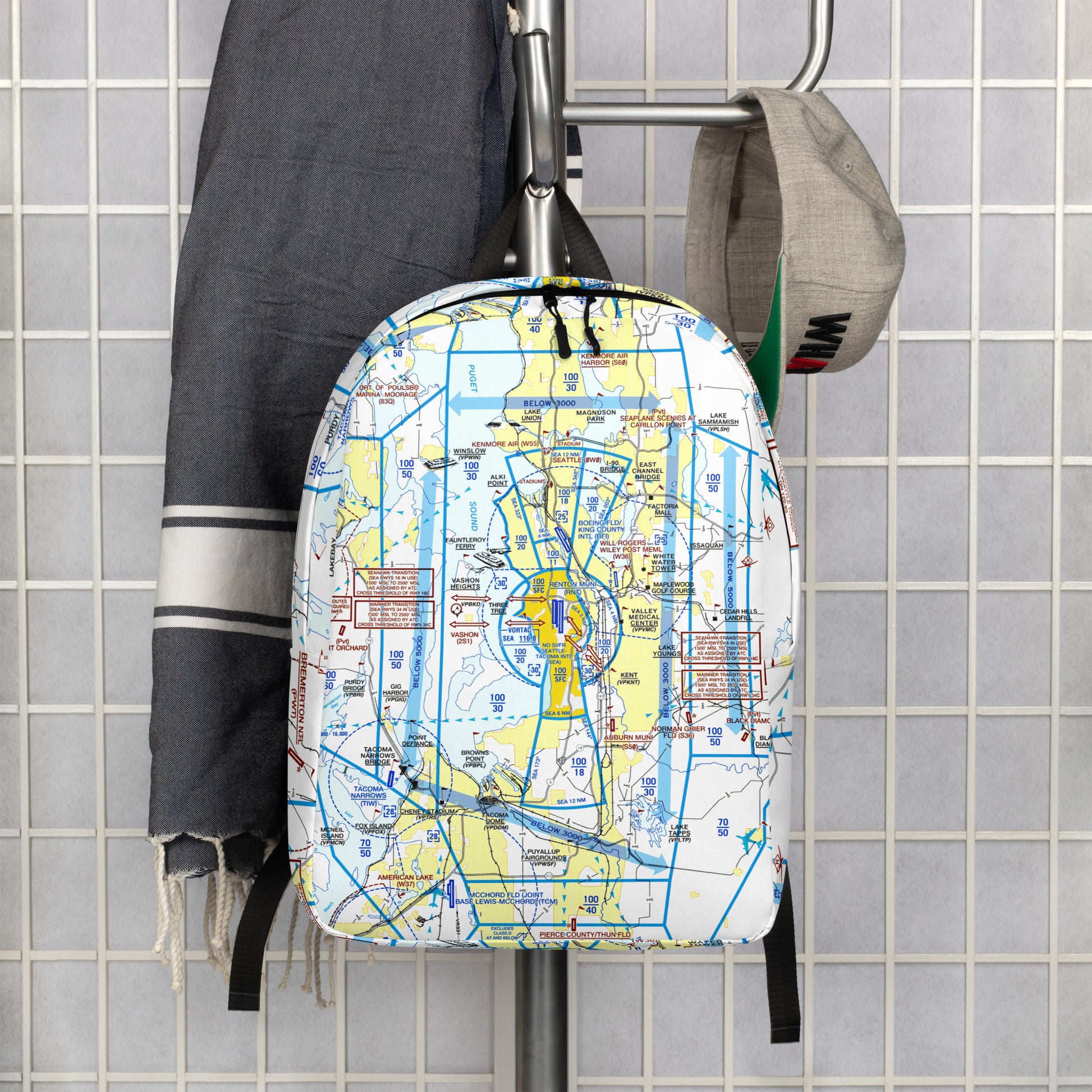 Seattle Flyway Chart Minimalist Backpack