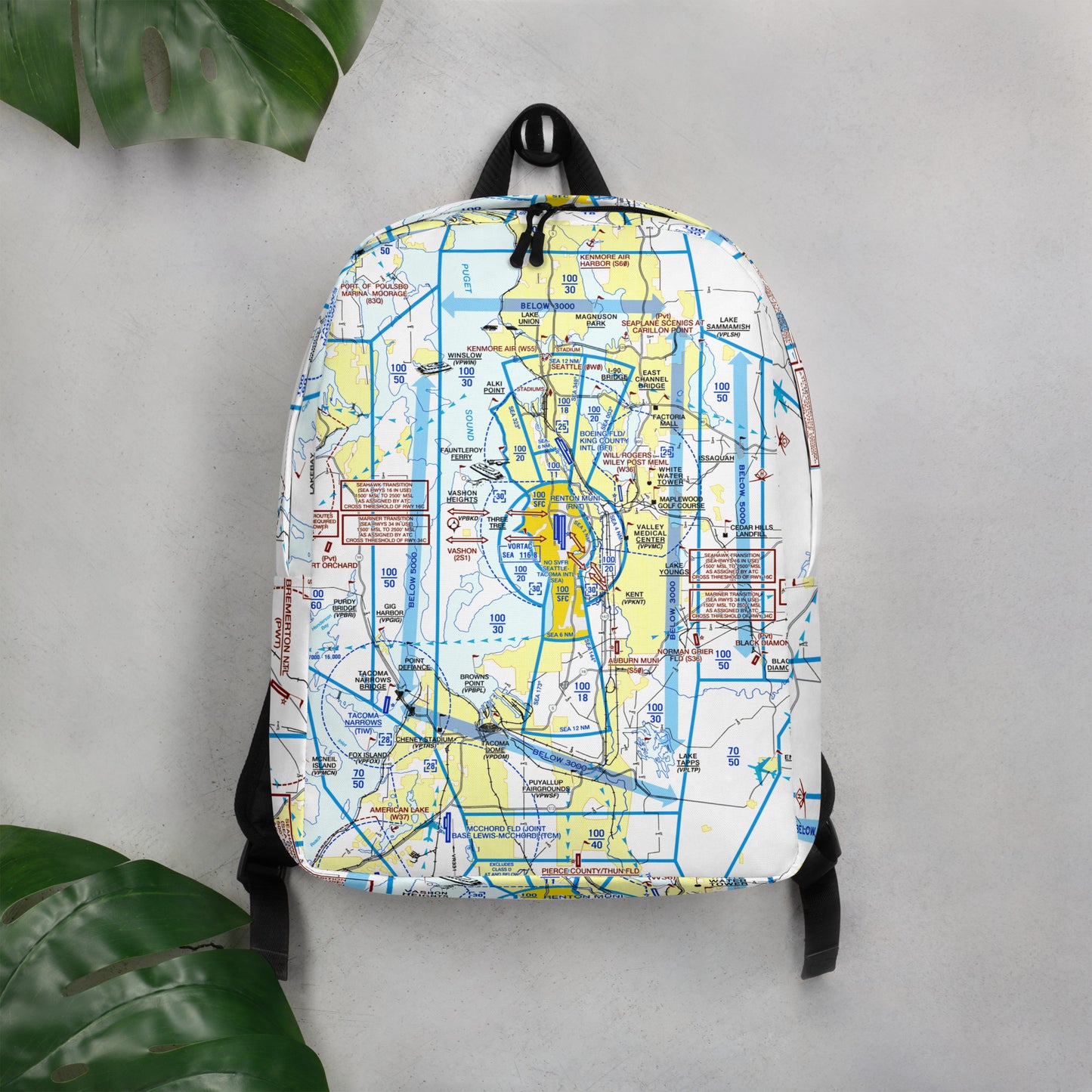 Seattle Flyway Chart Minimalist Backpack