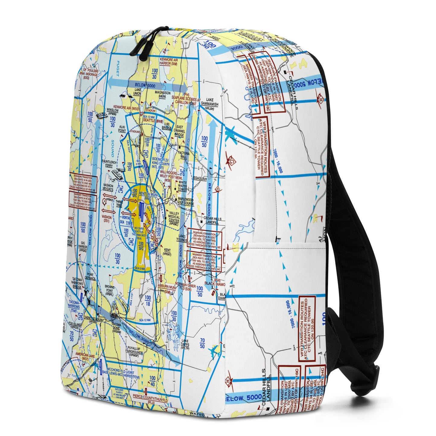 Seattle Flyway Chart Minimalist Backpack