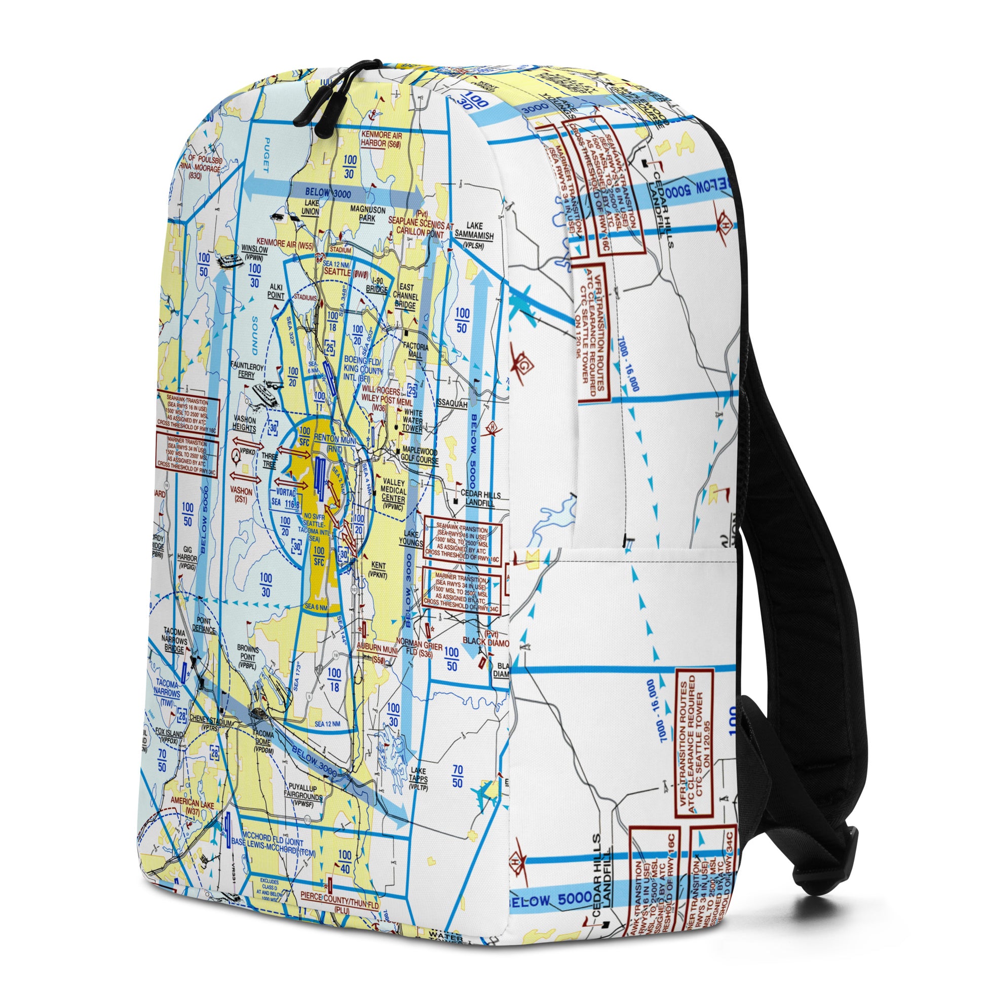Seattle Flyway Chart Minimalist Backpack