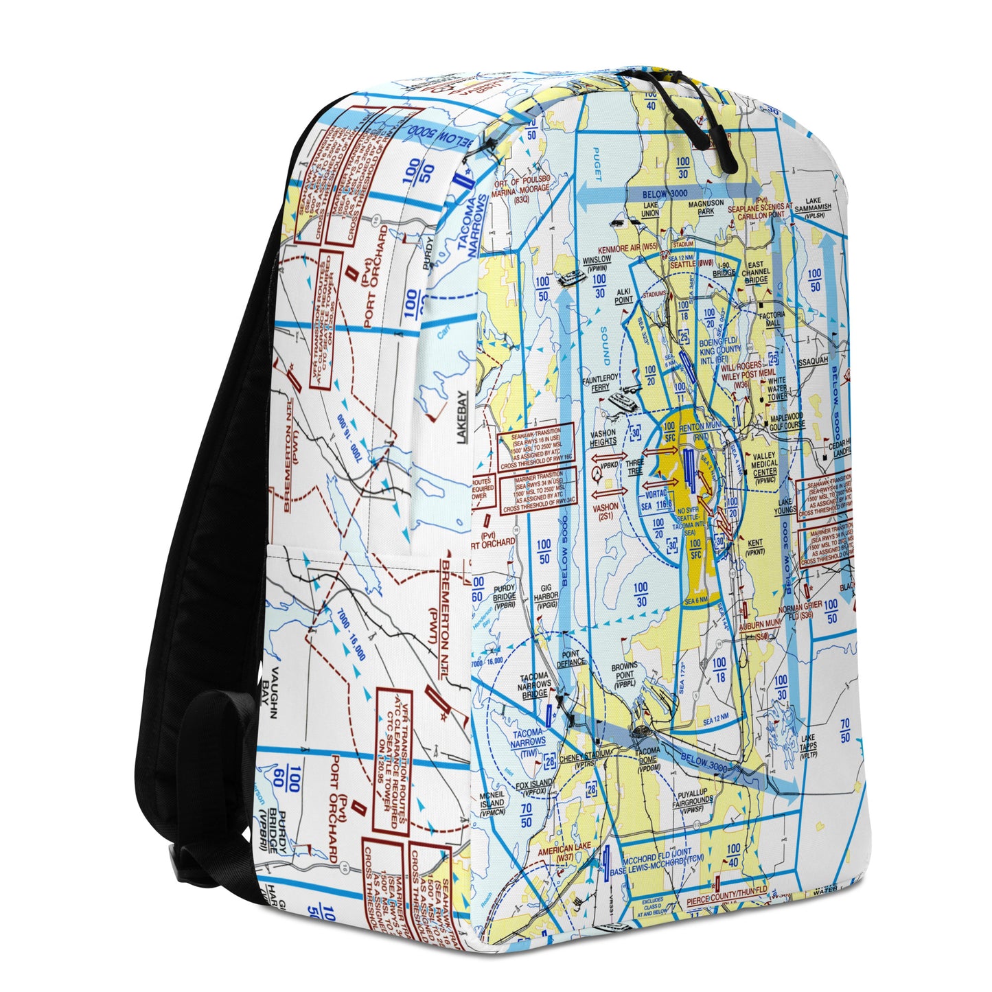 Seattle Flyway Chart Minimalist Backpack