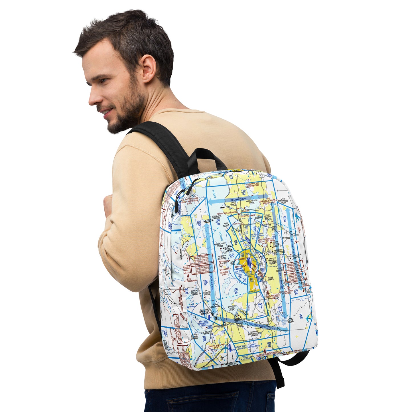 Seattle Flyway Chart Minimalist Backpack
