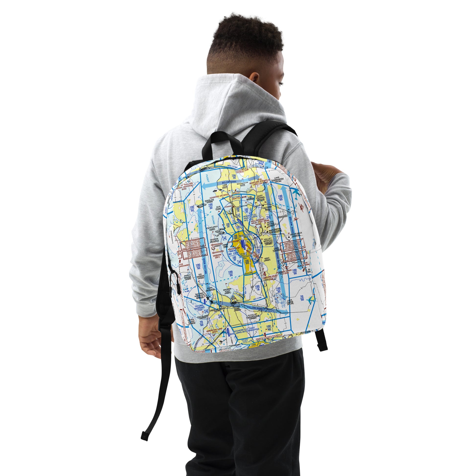 Seattle Flyway Chart Minimalist Backpack