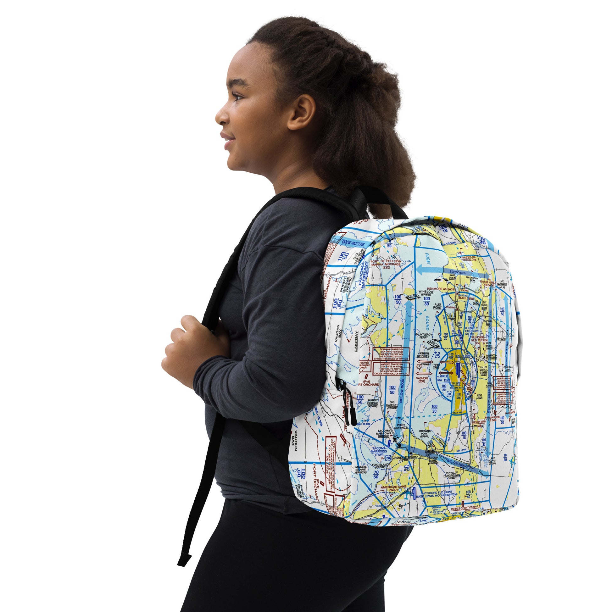 Seattle Flyway Chart Minimalist Backpack