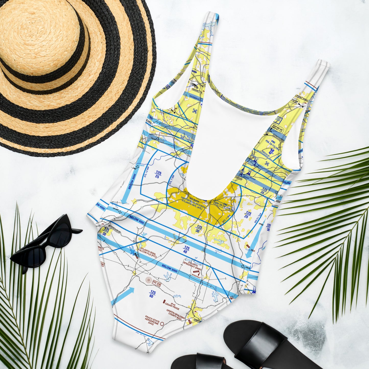 Atlanta Flyway Chart one-piece swimsuit