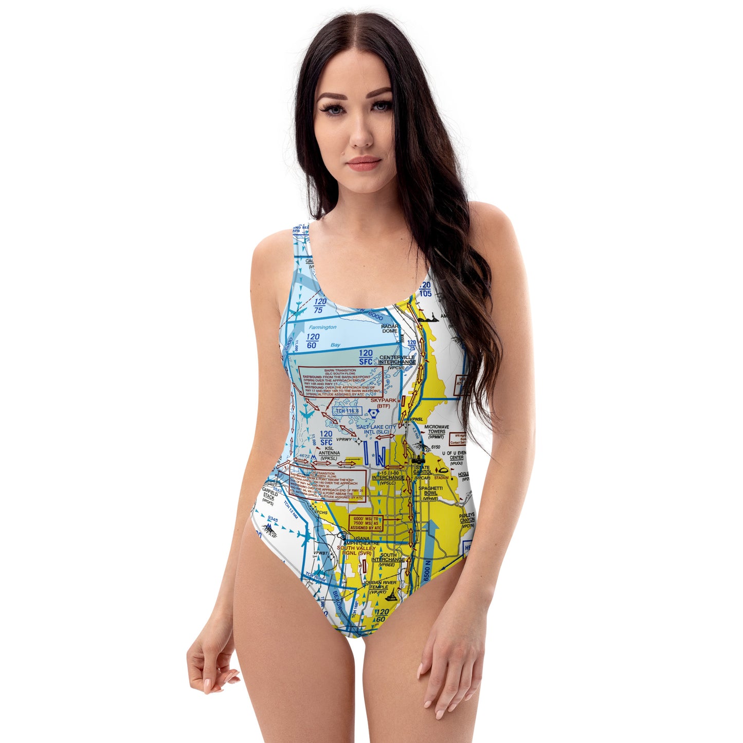 Salt Lake City Flyway Chart - one-piece swimsuit