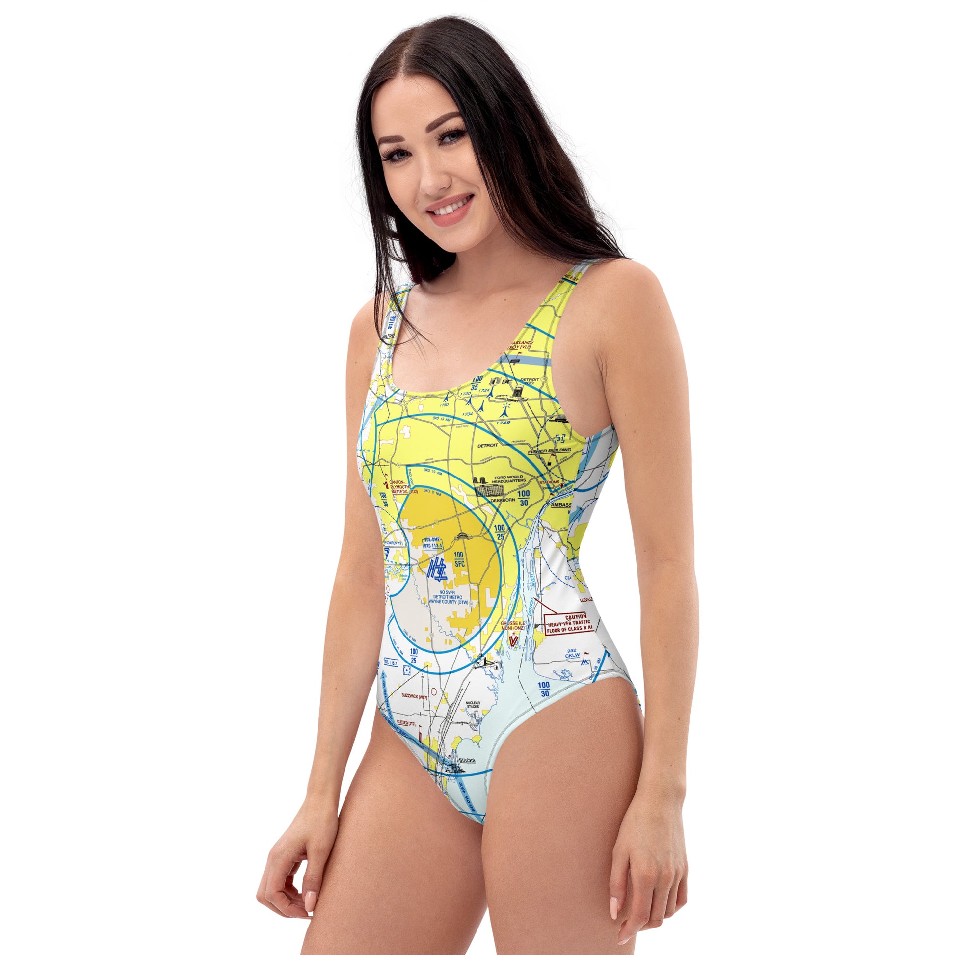 Detroit Flyway Chart - one-piece swimsuit