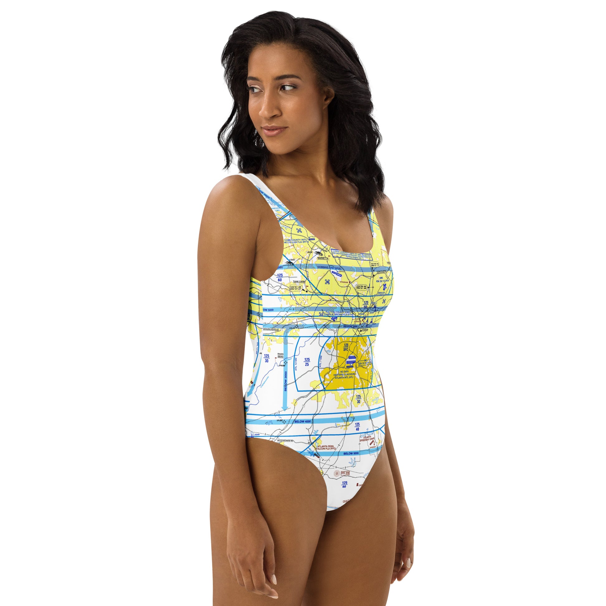 Atlanta Flyway Chart one-piece swimsuit