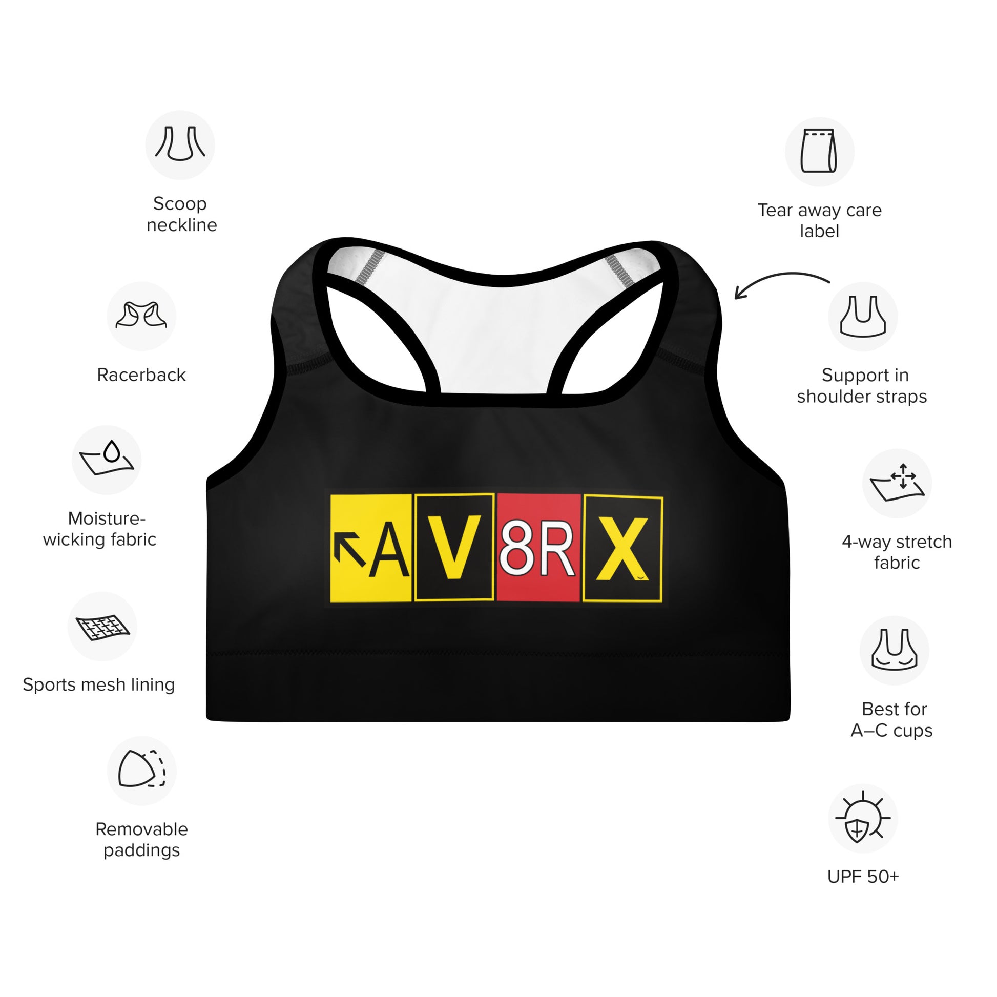 Aviatrix padded sports bra