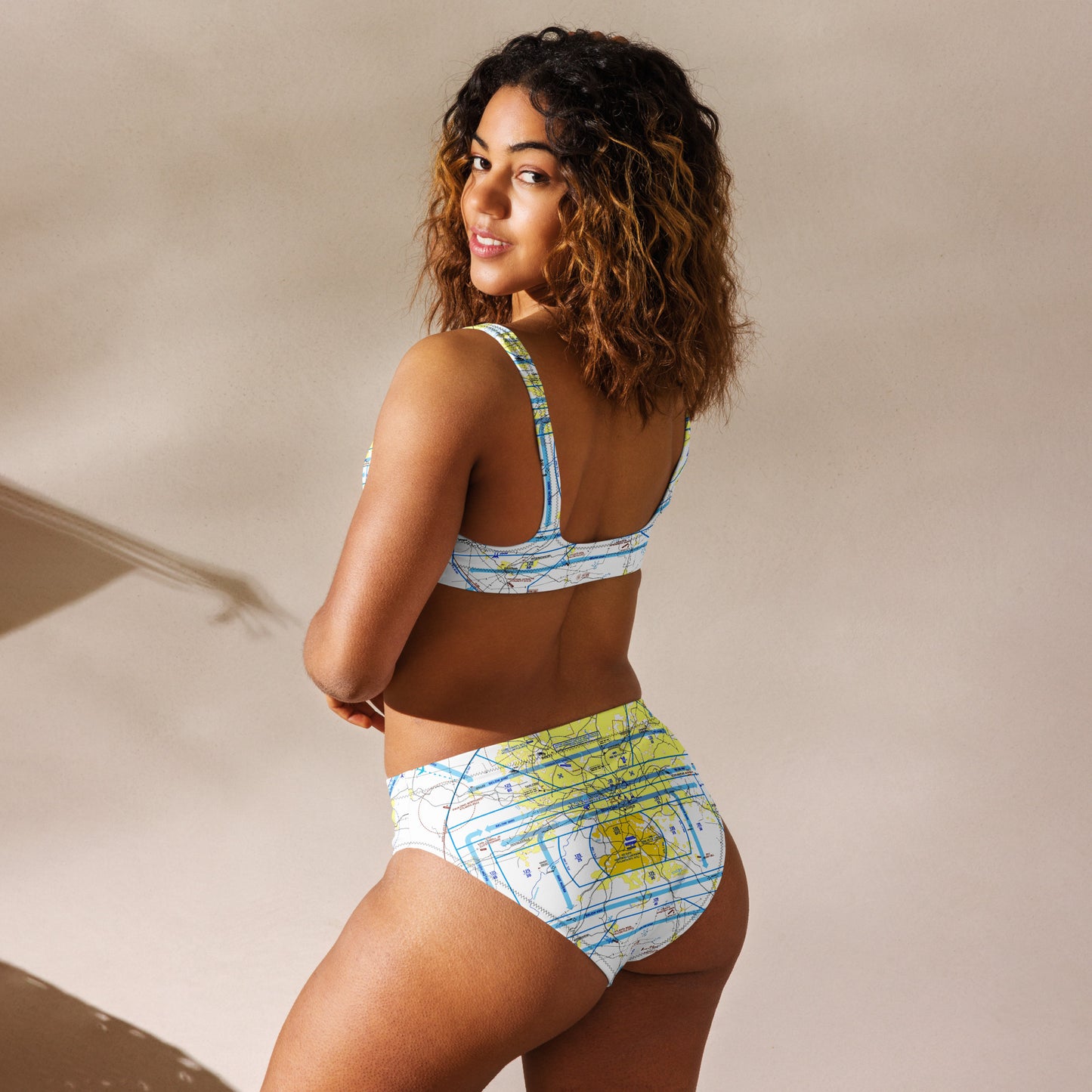 Atlanta Flyway chart recycled high-waisted bikini