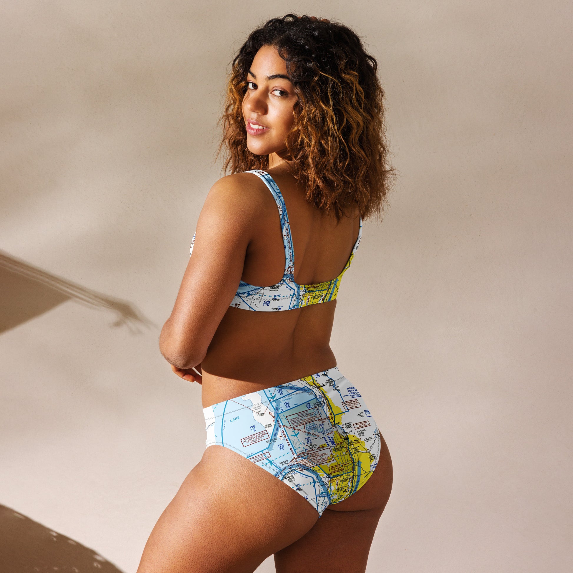 Salt Lake City Flyway Chart recycled high-waisted bikini