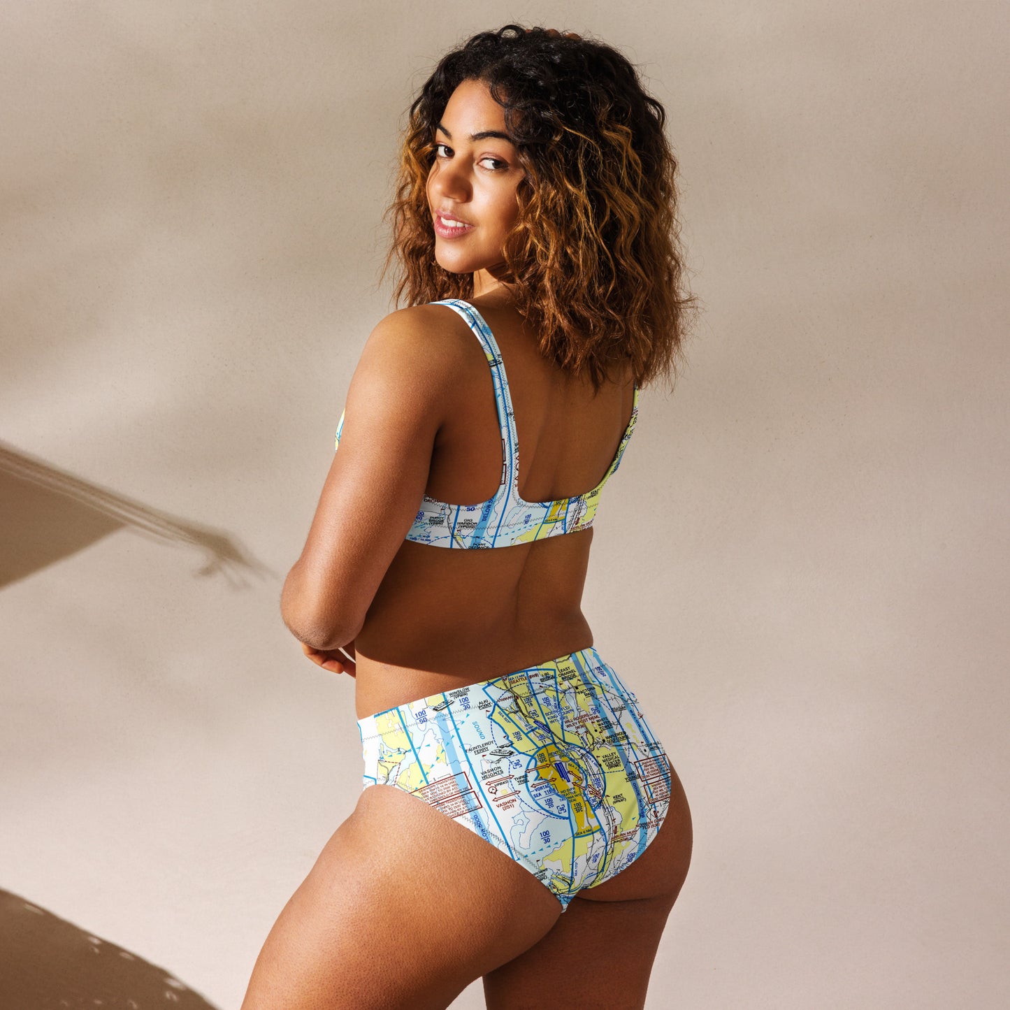 Seattle Flyway Chart recycled high-waisted bikini