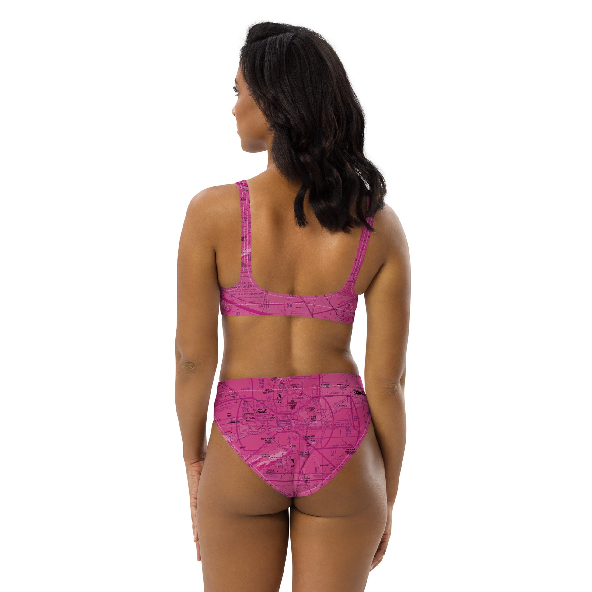 Phoenix TAC Chart recycled high-waisted bikini (pink)