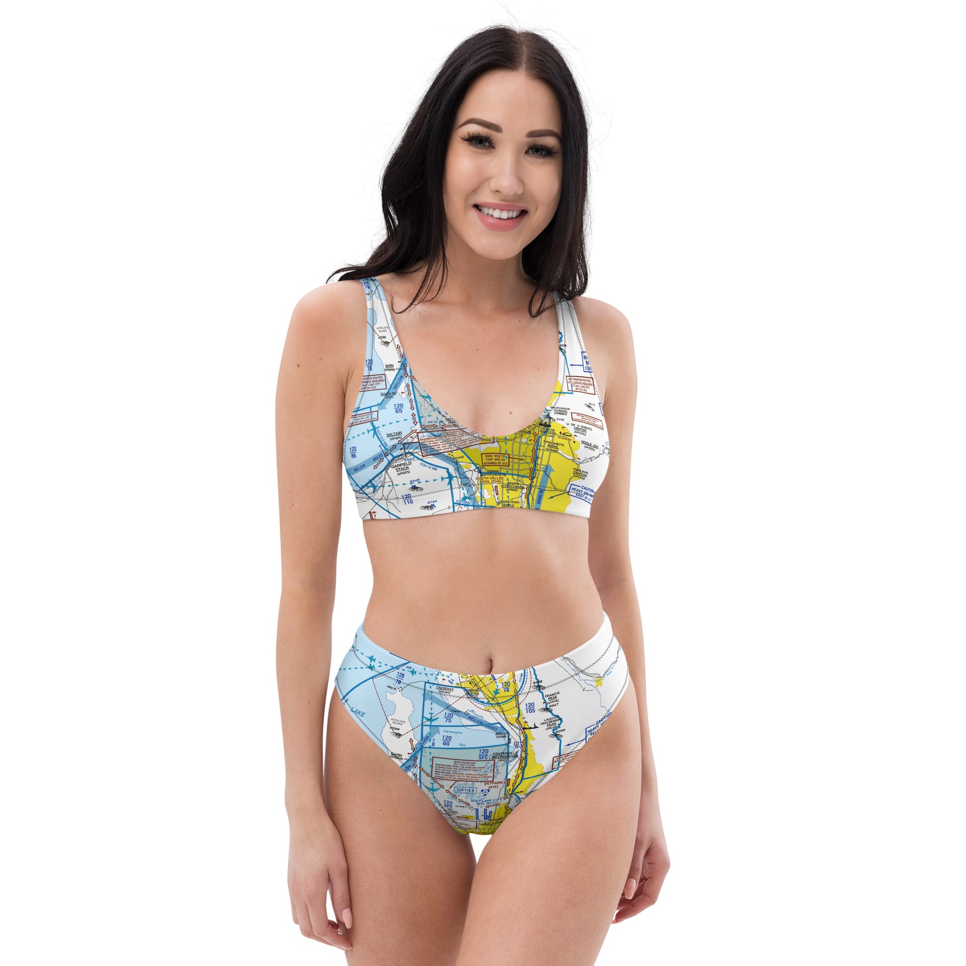 Salt Lake City Flyway Chart recycled high-waisted bikini